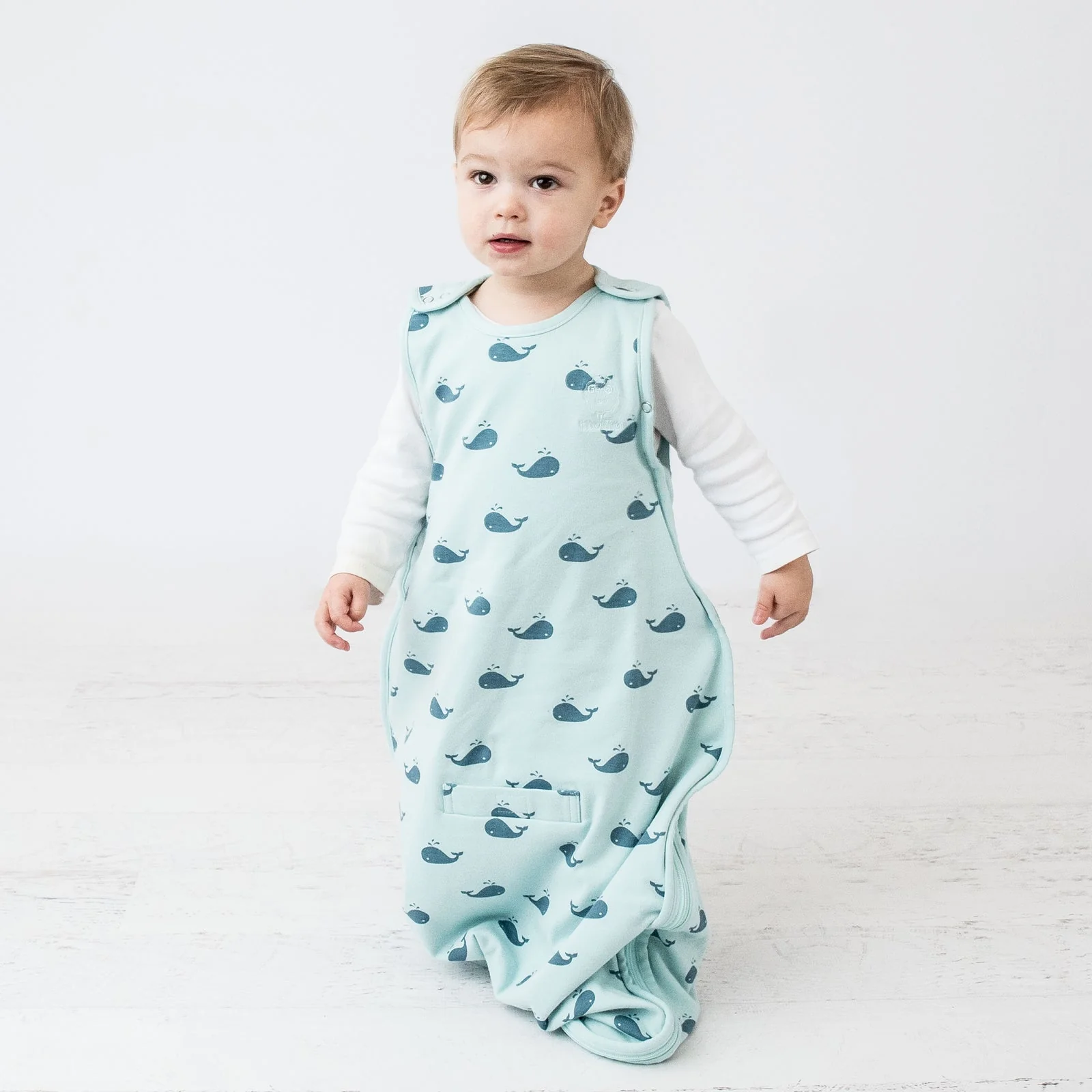 4 Season® Ultimate Baby Sleep Bag, Merino Wool & Organic Cotton, Whales - Image 4