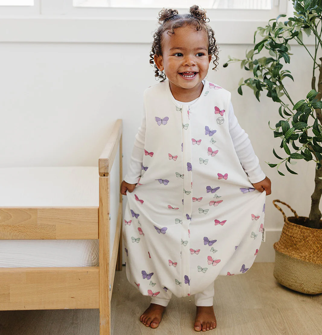 4 Season® Baby Sleep Bag with Feet, Merino Wool & Organic Cotton, Butterfly - Image 3