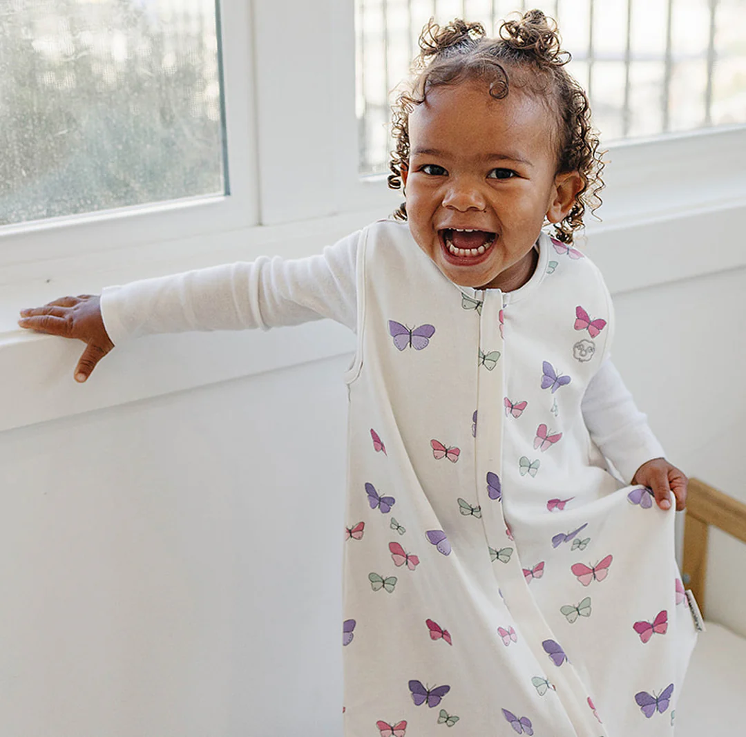 4 Season® Baby Sleep Bag with Feet, Merino Wool & Organic Cotton, Butterfly - Image 5