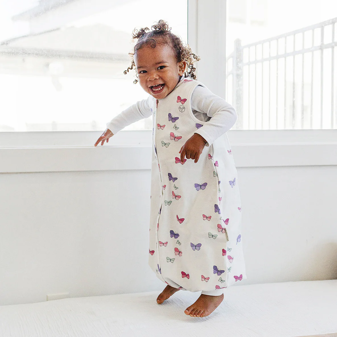 4 Season® Baby Sleep Bag with Feet, Merino Wool & Organic Cotton, Butterfly - Image 6