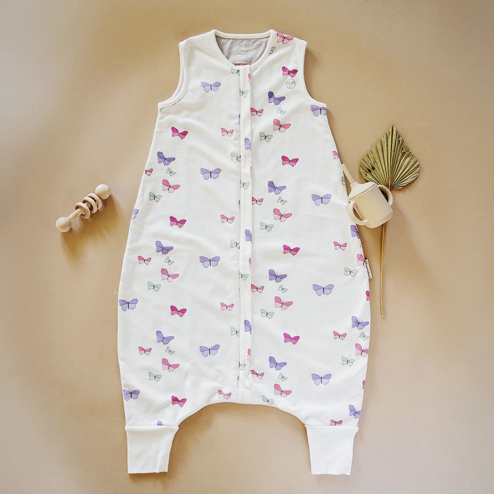 4 Season® Baby Sleep Bag with Feet, Merino Wool & Organic Cotton, Butterfly - Image 8