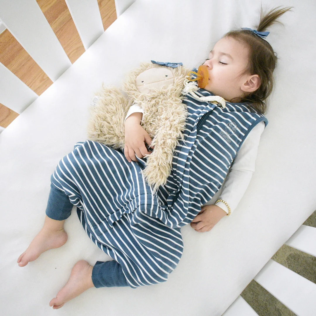 4 Season® Baby Sleep Bag with Feet, Merino Wool & Organic Cotton, Navy Blue - Image 3