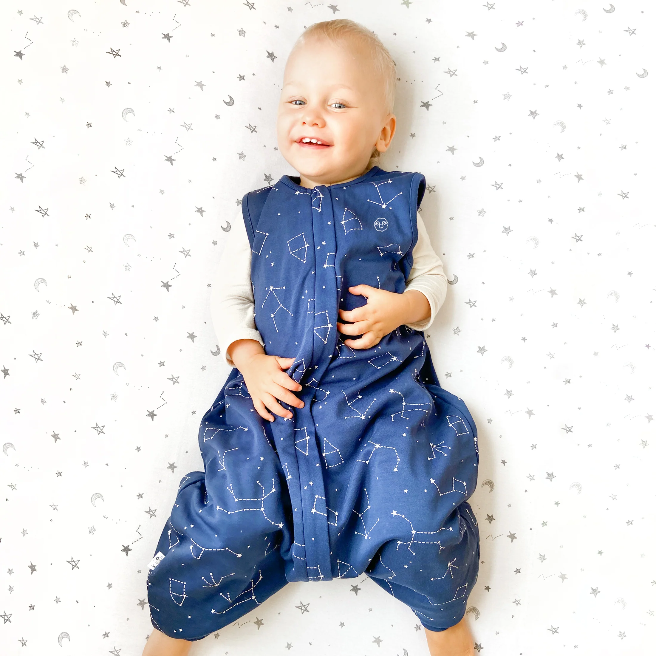 4 Season® Baby Sleep Bag with Feet, Merino Wool & Organic Cotton, Night Sky™ - Image 3