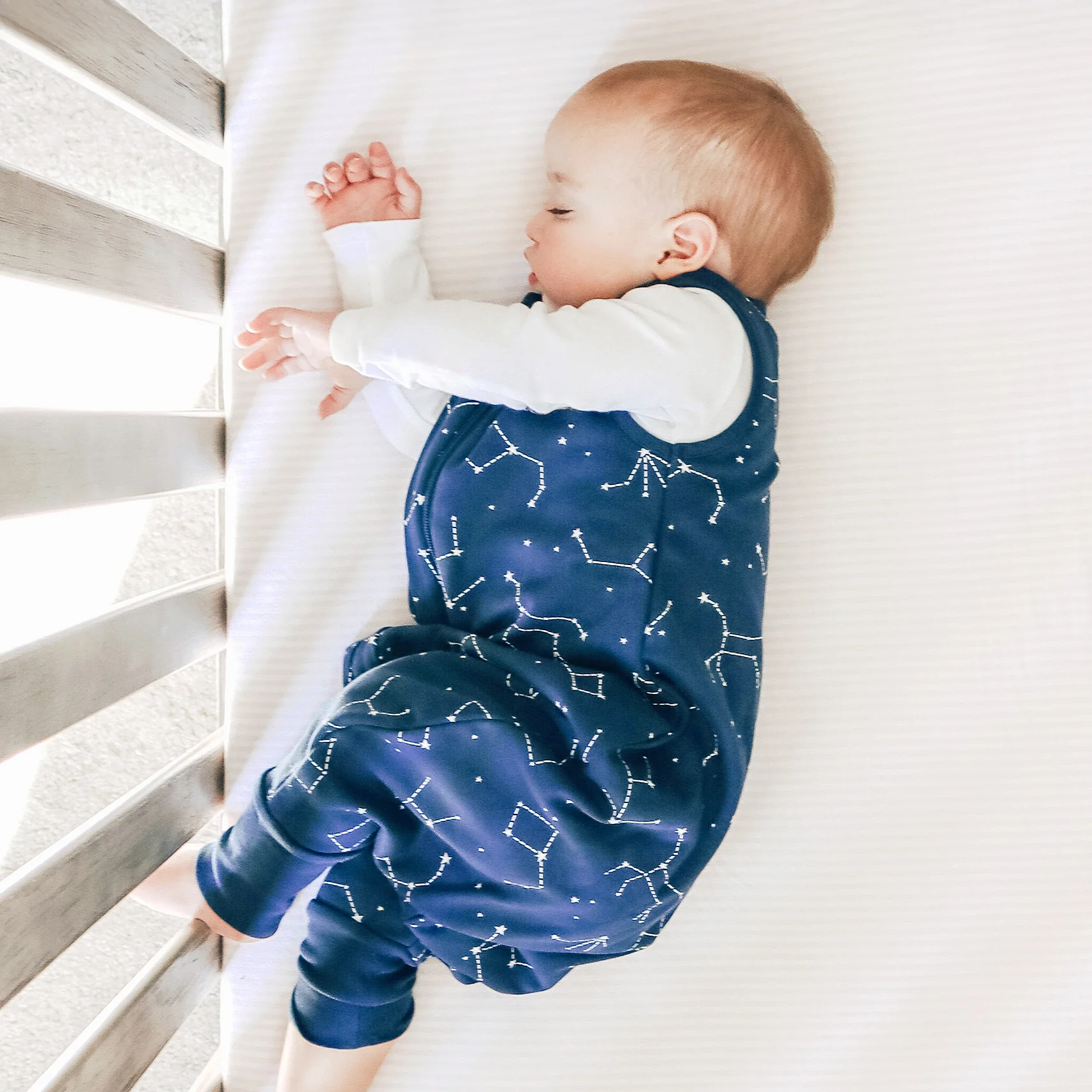 4 Season® Baby Sleep Bag with Feet, Merino Wool & Organic Cotton, Night Sky™ - Image 4