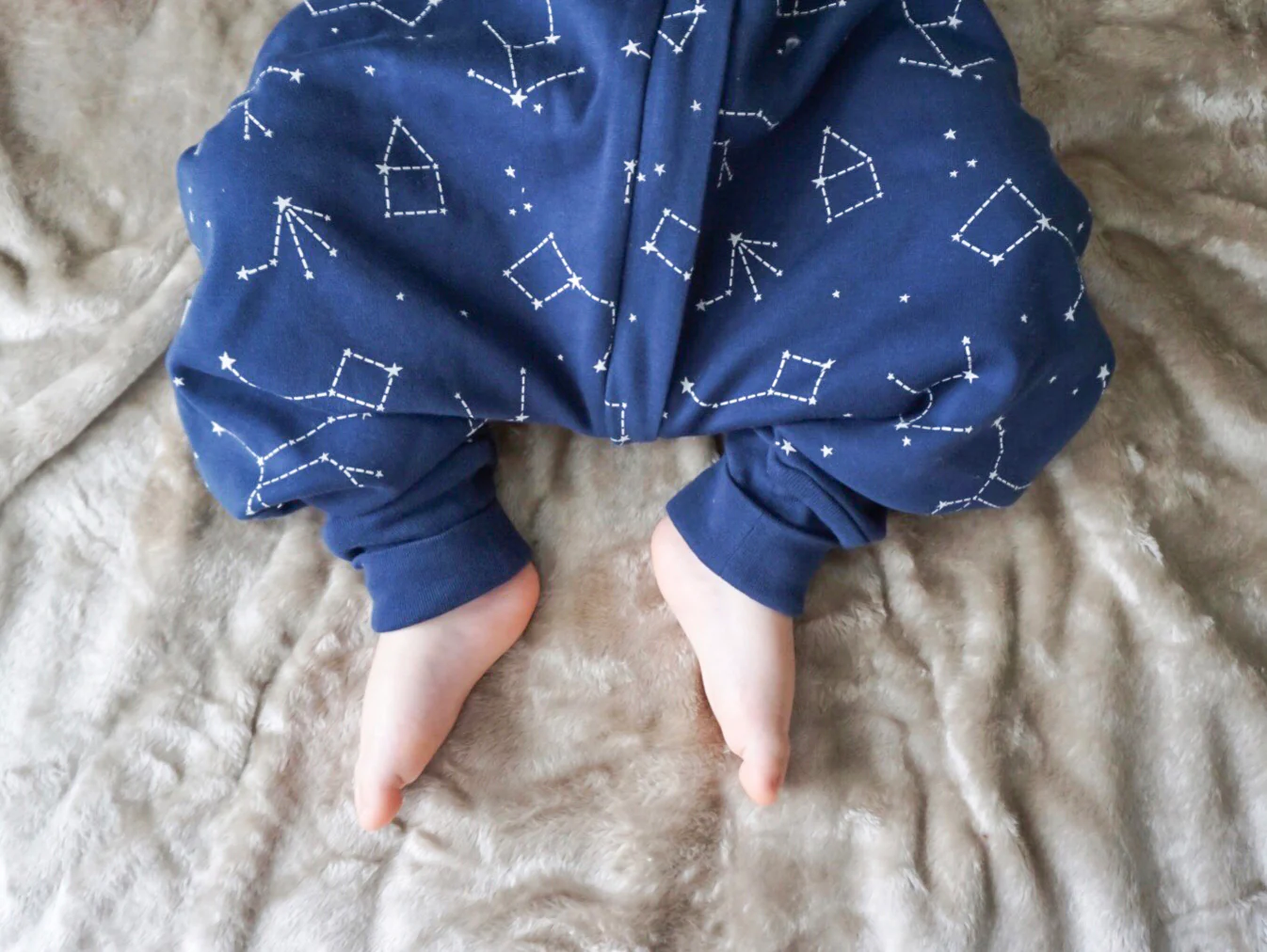 4 Season® Baby Sleep Bag with Feet, Merino Wool & Organic Cotton, Night Sky™ - Image 5
