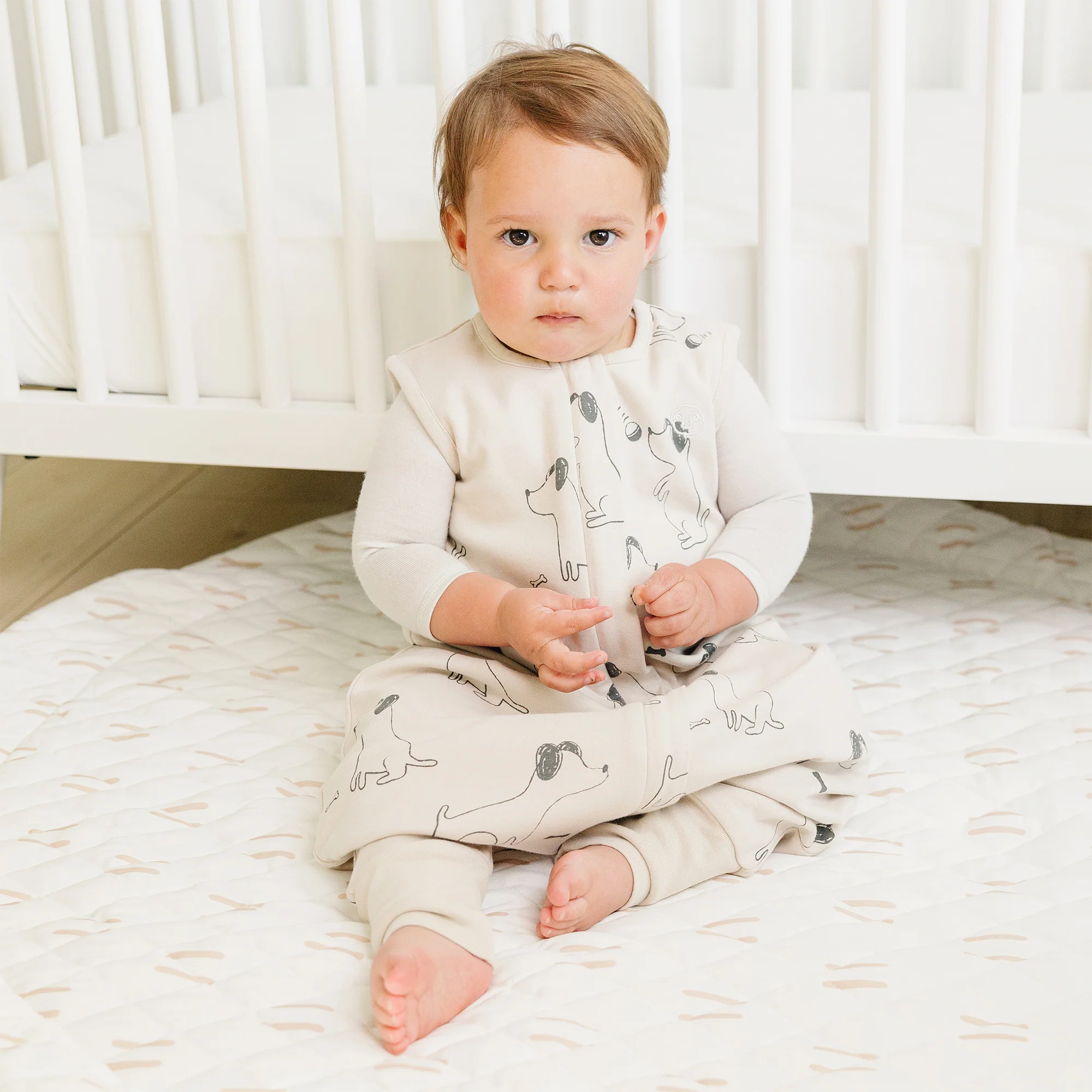 4 Season® Baby Sleep Bag with Feet, Merino Wool & Organic Cotton, Puppy - Image 3