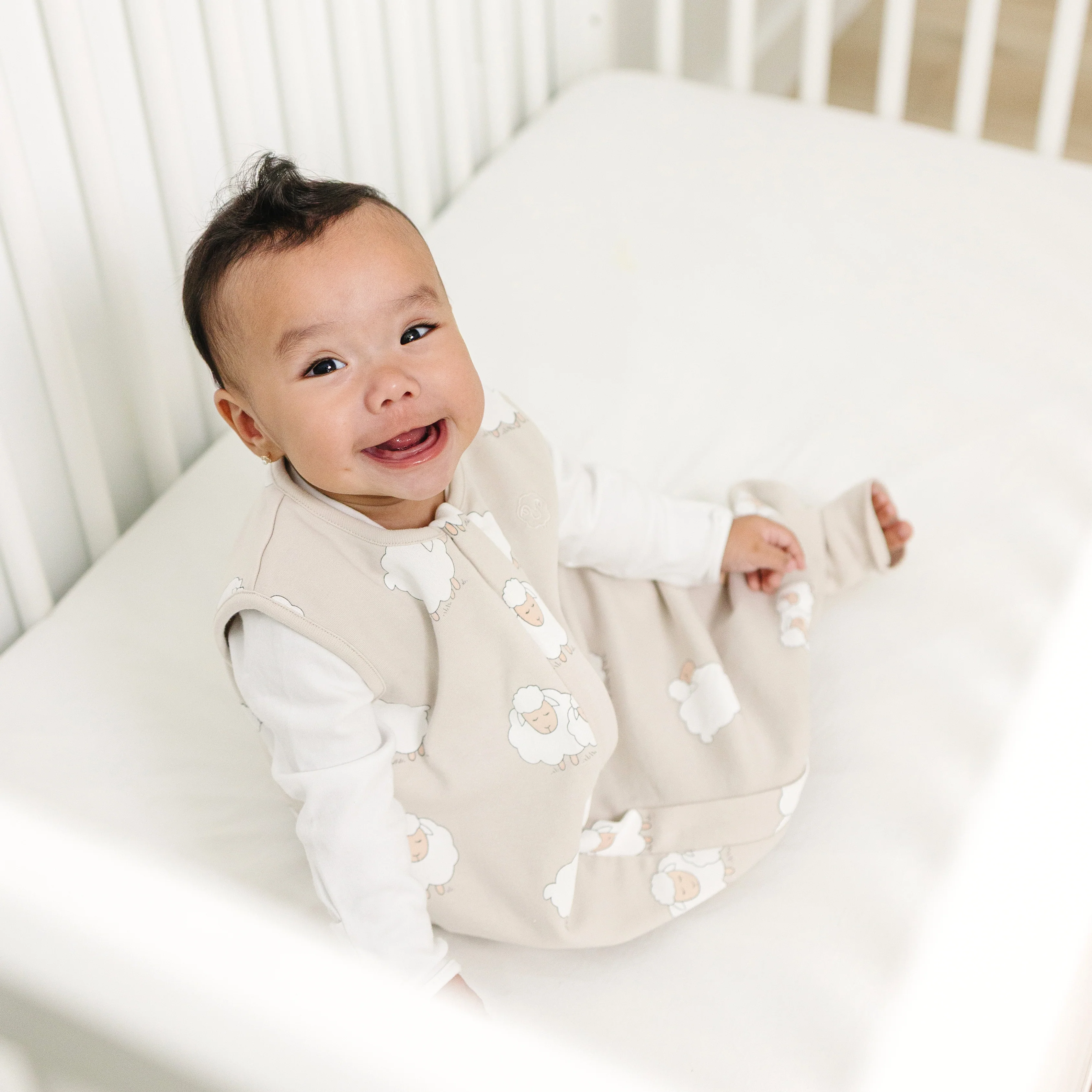 4 Season® Baby Sleep Bag with Feet, Merino Wool & Organic Cotton, Sheep - Image 6