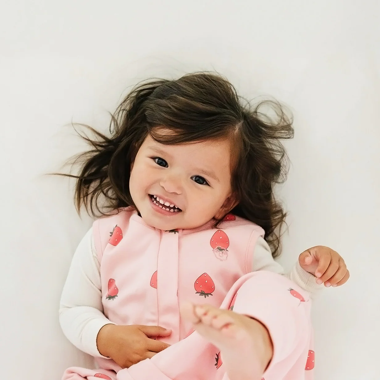 4 Season® Baby Sleep Bag with Feet, Merino Wool & Organic Cotton, Strawberry - Image 3