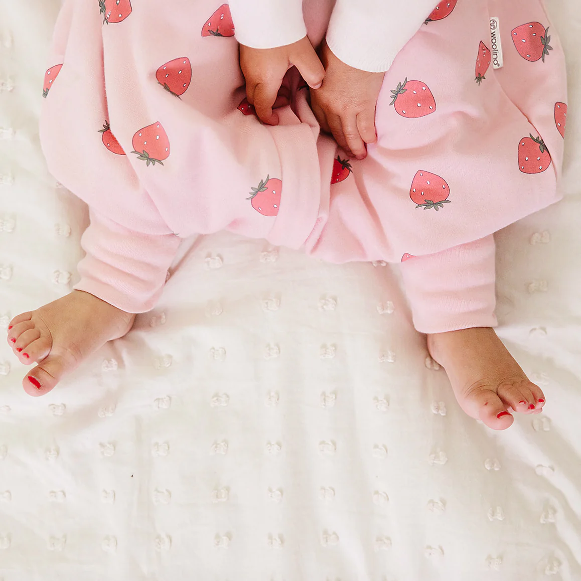 4 Season® Baby Sleep Bag with Feet, Merino Wool & Organic Cotton, Strawberry - Image 5