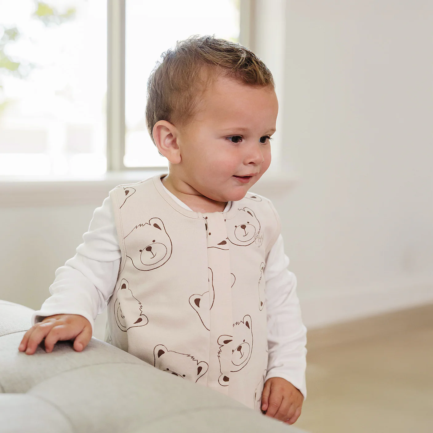 4 Season® Baby Sleep Bag with Feet, Merino Wool & Organic Cotton, Teddy Bear - Image 5
