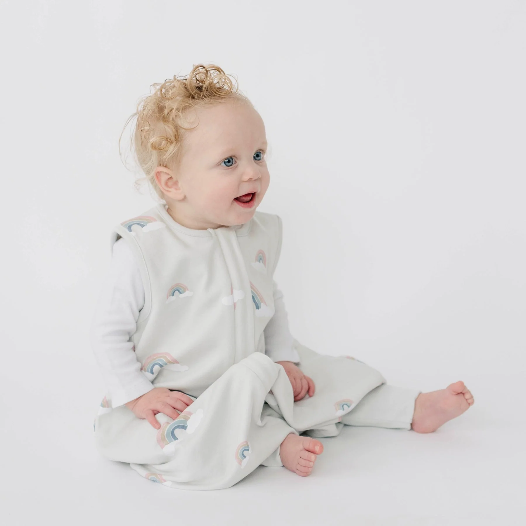 4 Season® Baby Sleep Bag with Feet, Merino Wool & Organic Cotton, Rainbow - Image 4