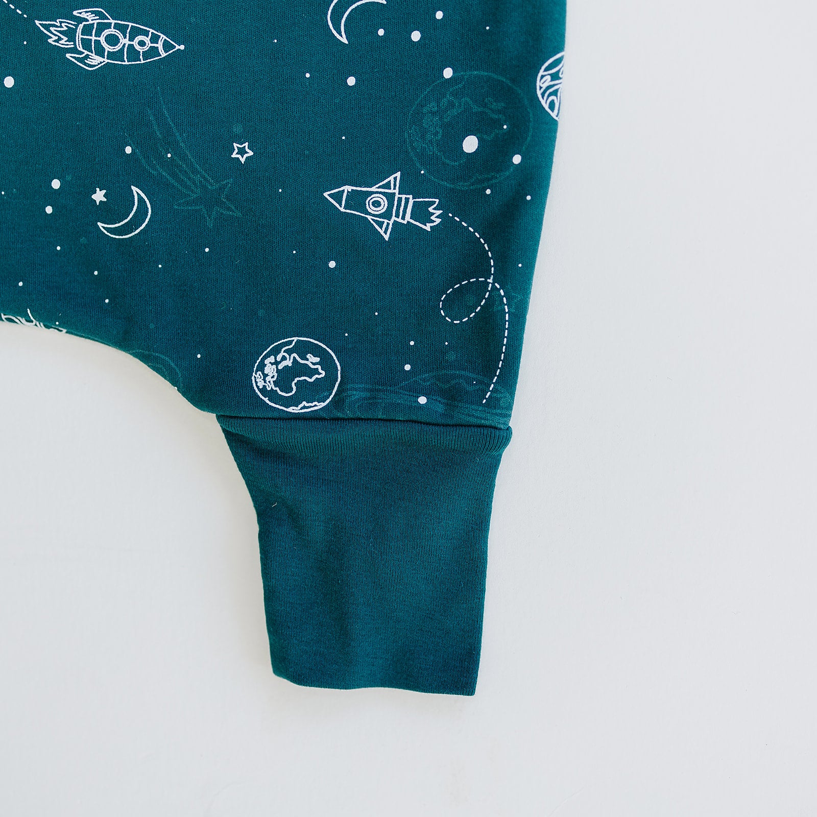 4 Season® Baby Sleep Bag with Feet, Merino Wool & Organic Cotton, Space - GLOW IN THE DARK - Image 6