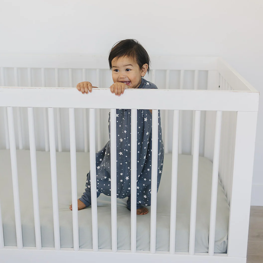 4 Season® Baby Sleep Bag with Feet, Merino Wool & Organic Cotton, Star Gray - Image 4