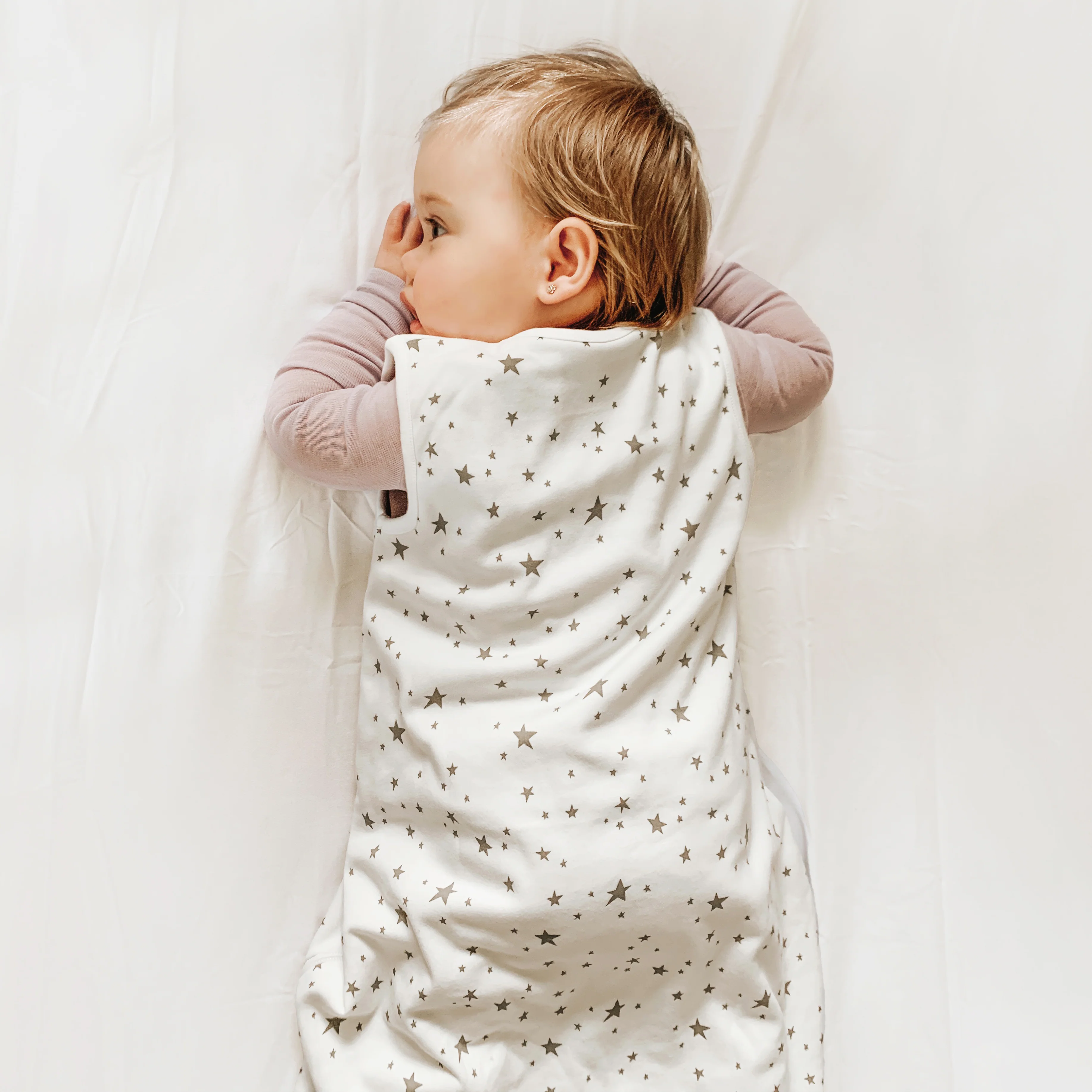 4 Season® Classic Baby Sleeping Bag, Merino Wool & Organic Cotton, Star White - Image 3