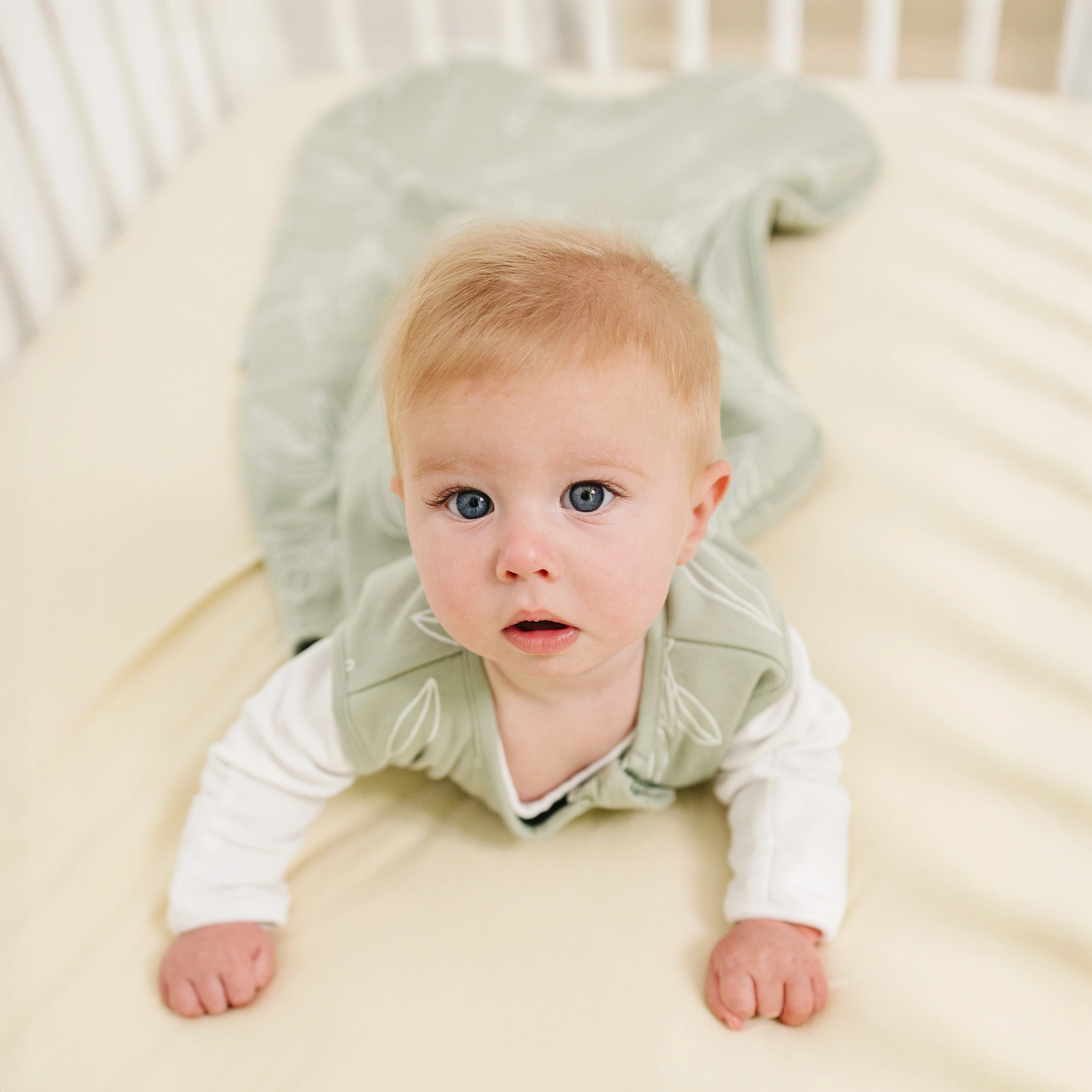 4 Season® Classic Baby Sleeping Bag, Merino Wool & Organic Cotton, Sage - Image 3