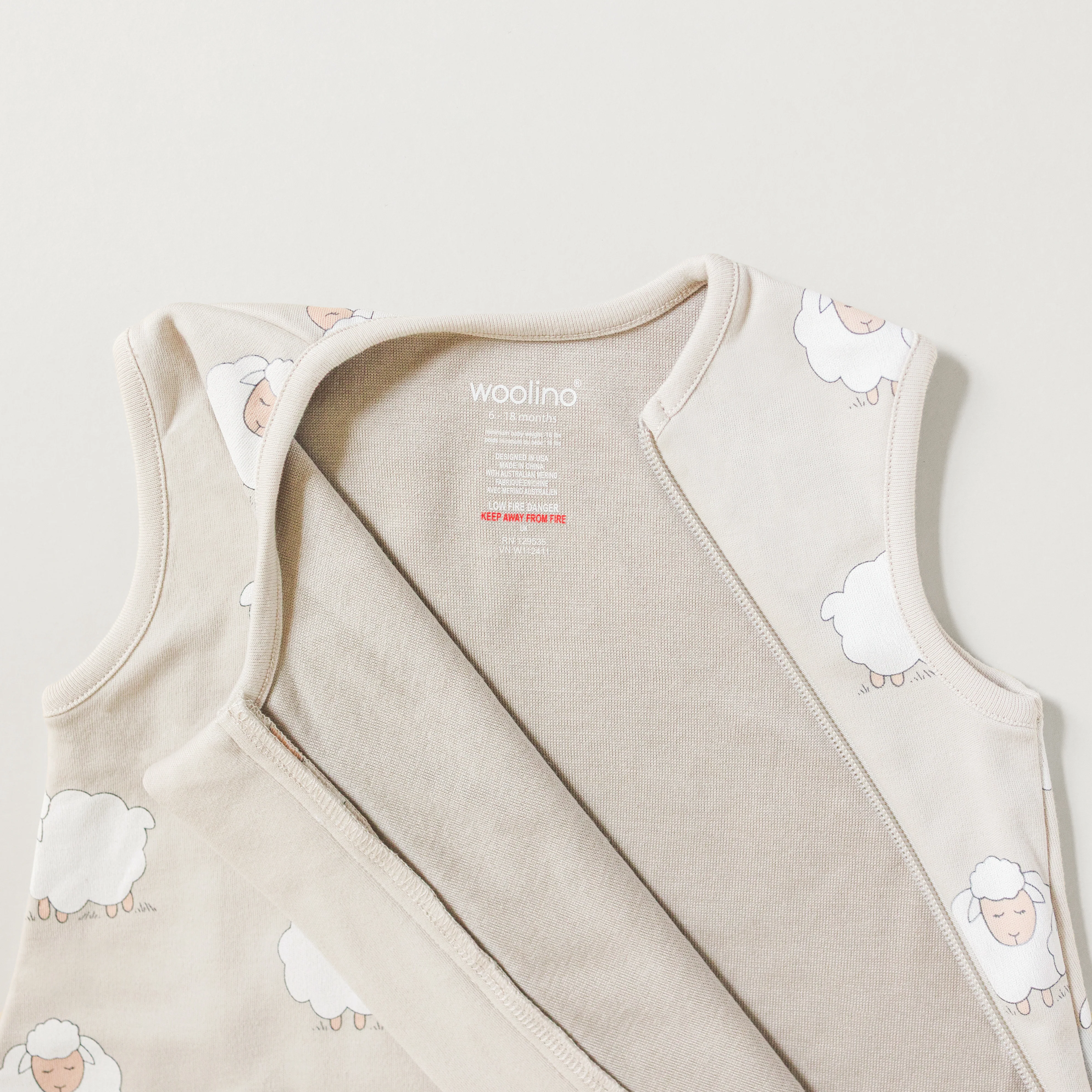4 Season® Classic Baby Sleeping Bag, Merino Wool & Organic Cotton, Sheep - Image 5