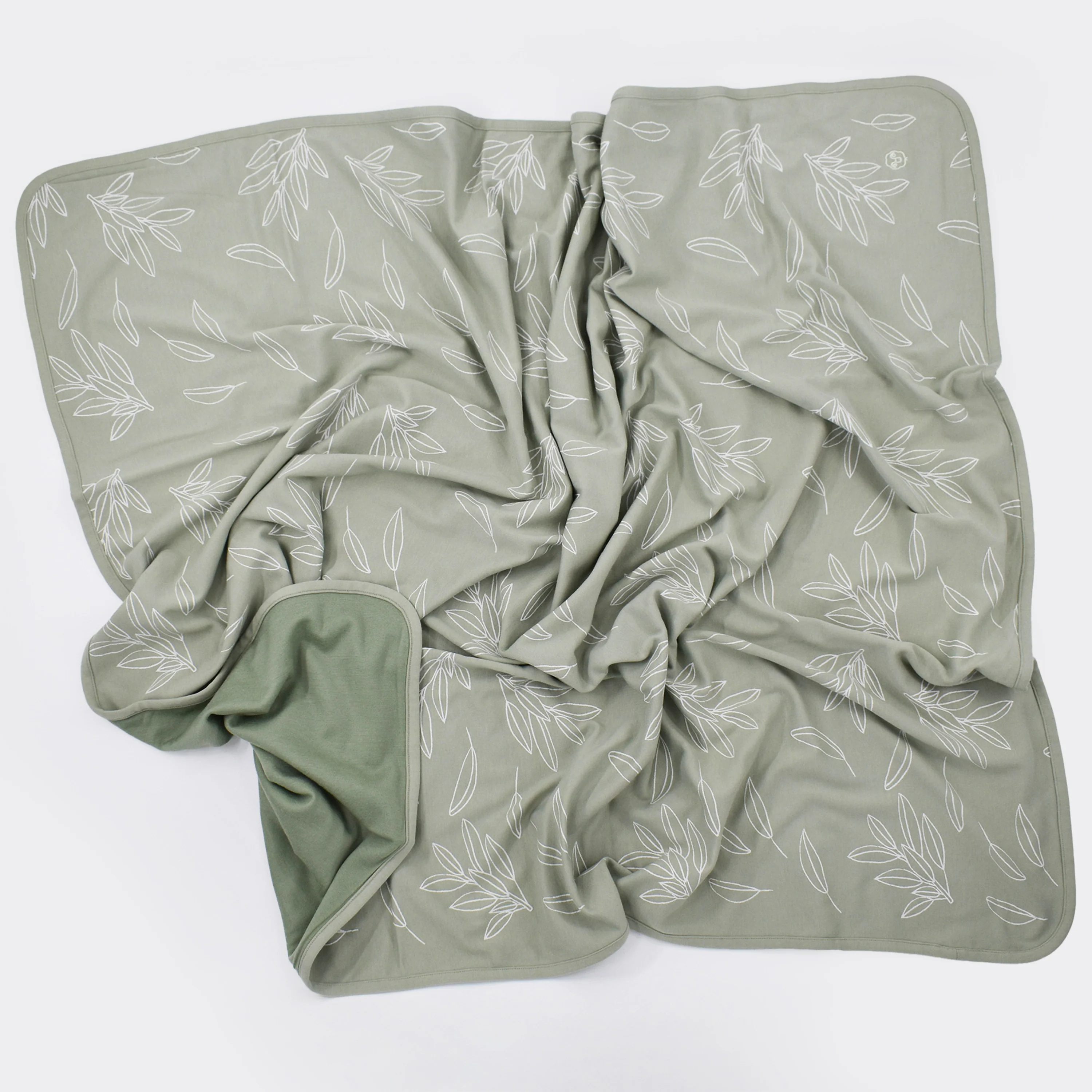 4 Season® Stroller Merino Wool & Organic Cotton Baby Blanket, 40" x 31.5", Sage - Image 4