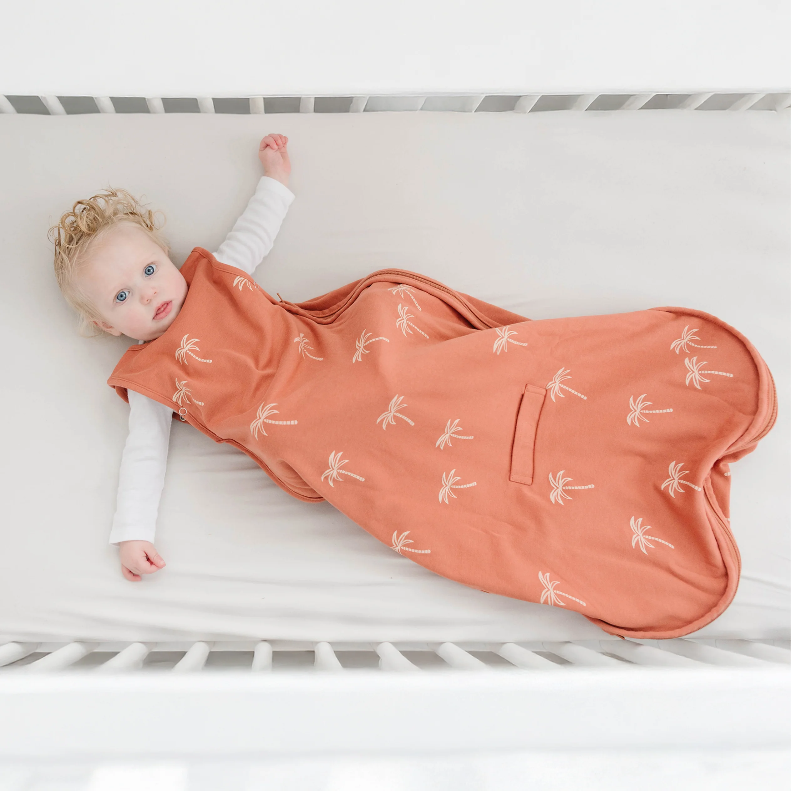 4 Season® Ultimate Baby Sleep Bag, Merino Wool & Organic Cotton, Palms - Image 2