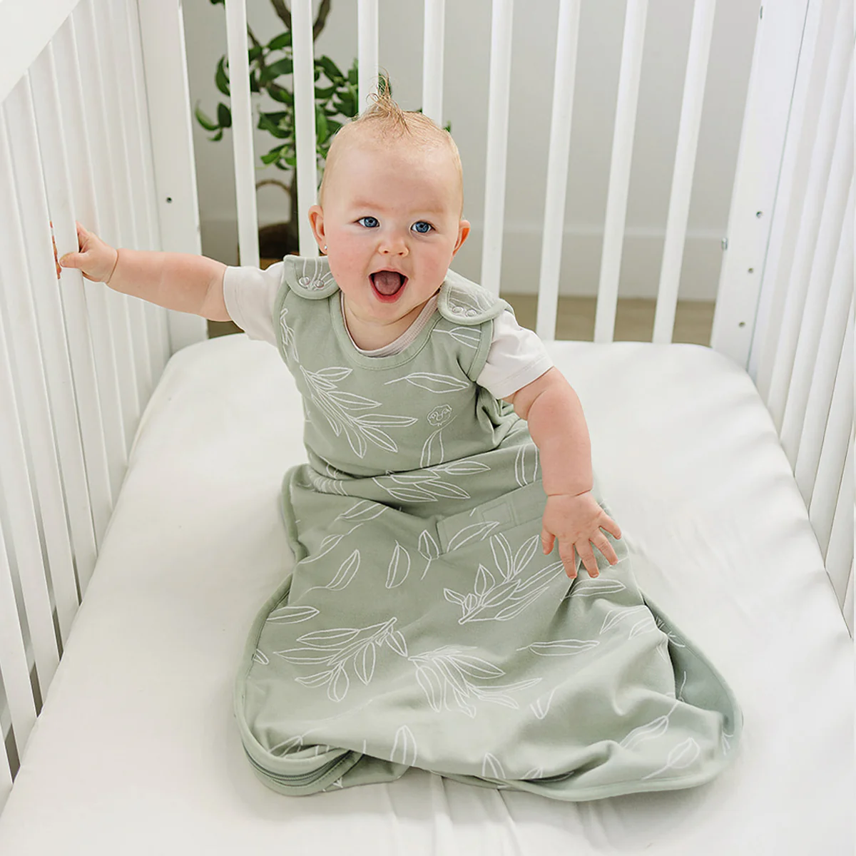 4 Season® Ultimate Baby Sleep Bag, Merino Wool & Organic Cotton, Sage - Image 3