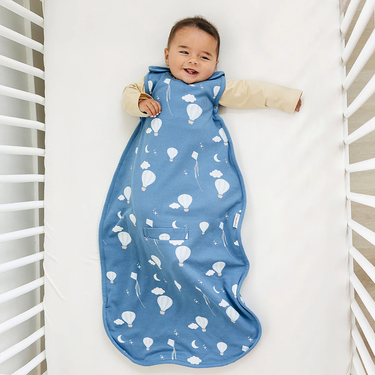 4 Season® Ultimate Baby Sleep Bag, Merino Wool & Organic Cotton, Hot Air Balloon - Image 3