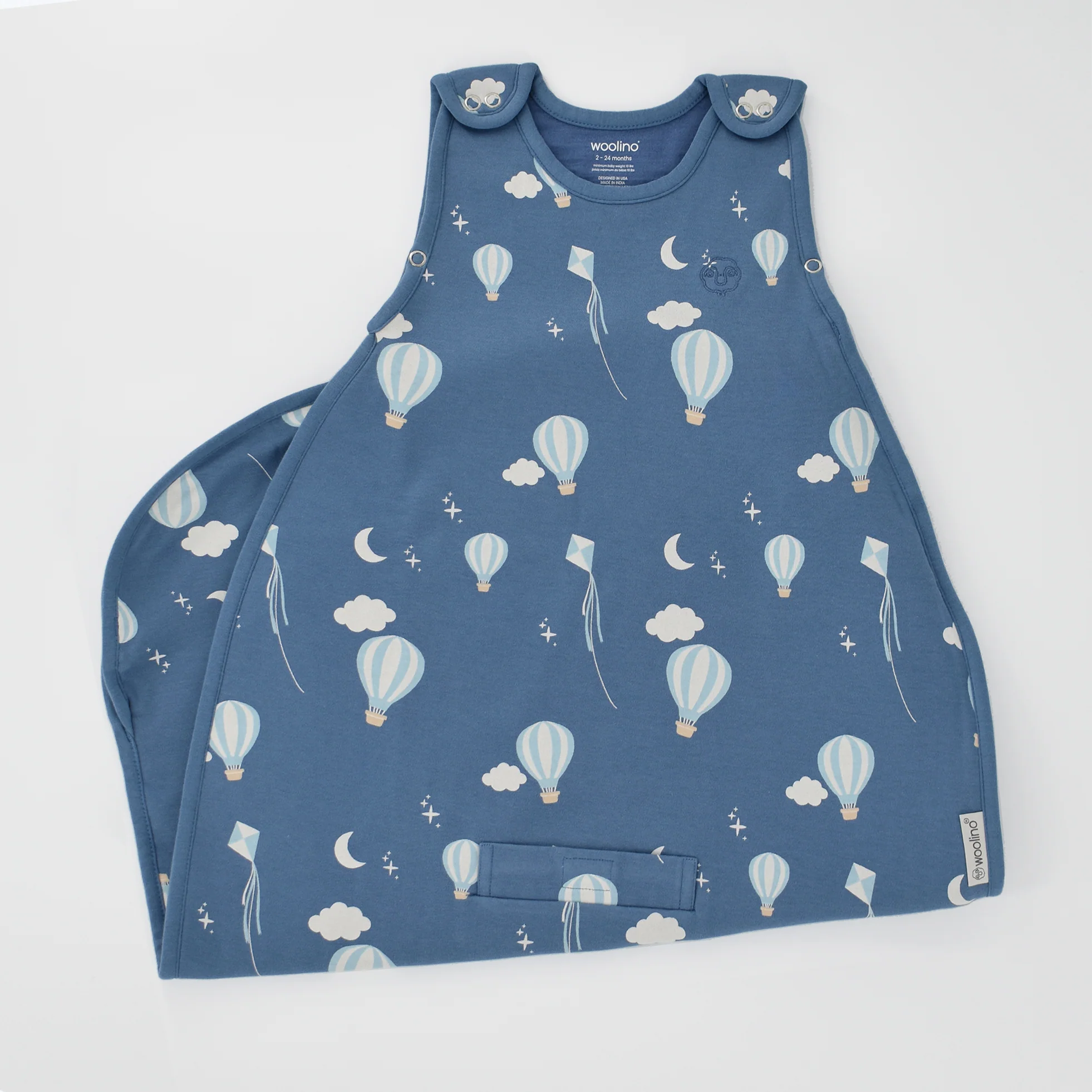 4 Season® Ultimate Baby Sleep Bag, Merino Wool & Organic Cotton, Hot Air Balloon - Image 4