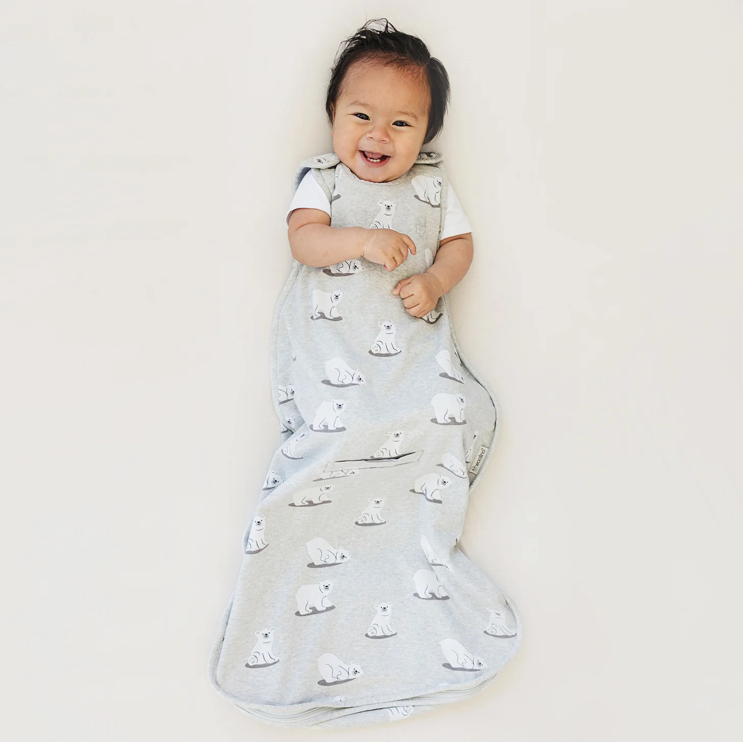 4 Season® Ultimate Baby Sleep Bag, Merino Wool & Organic Cotton, Polar Bear - Image 2