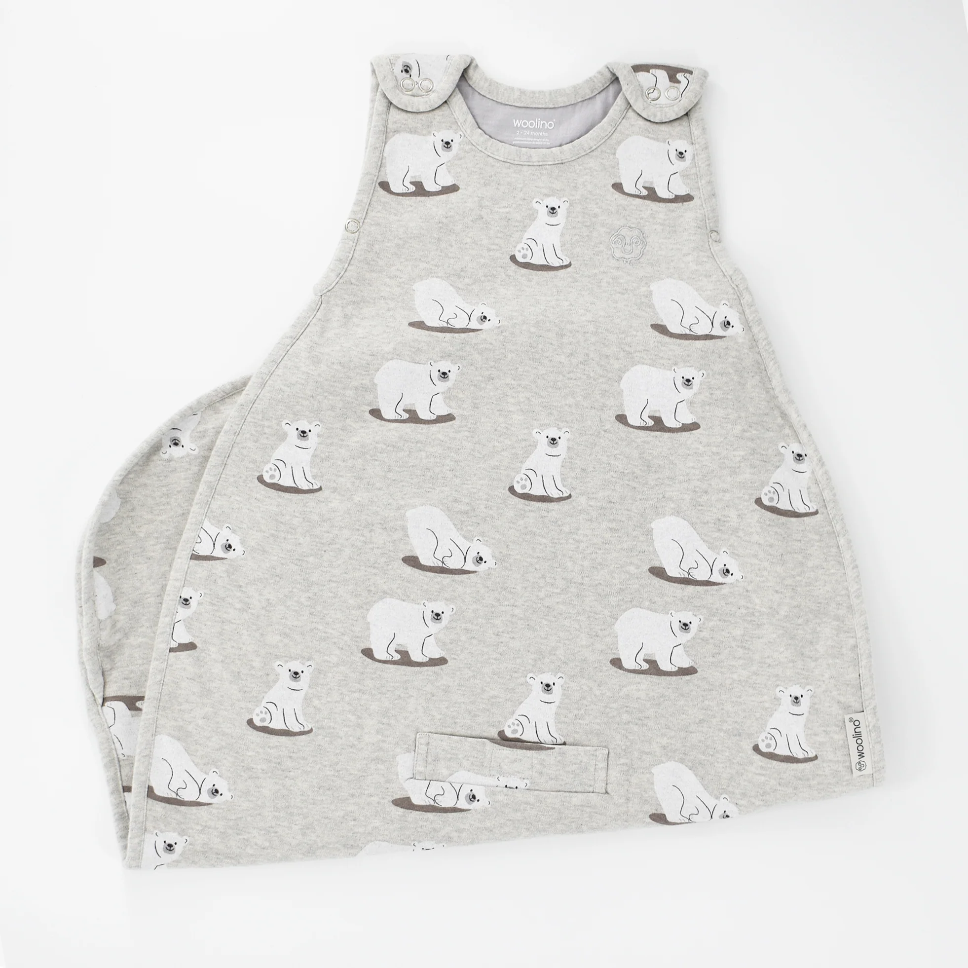 4 Season® Ultimate Baby Sleep Bag, Merino Wool & Organic Cotton, Polar Bear - Image 3