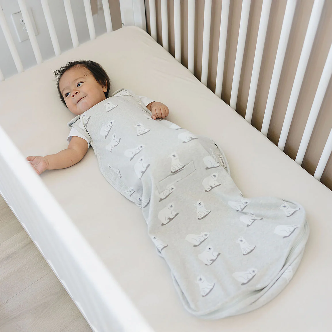 4 Season® Ultimate Baby Sleep Bag, Merino Wool & Organic Cotton, Polar Bear - Image 4