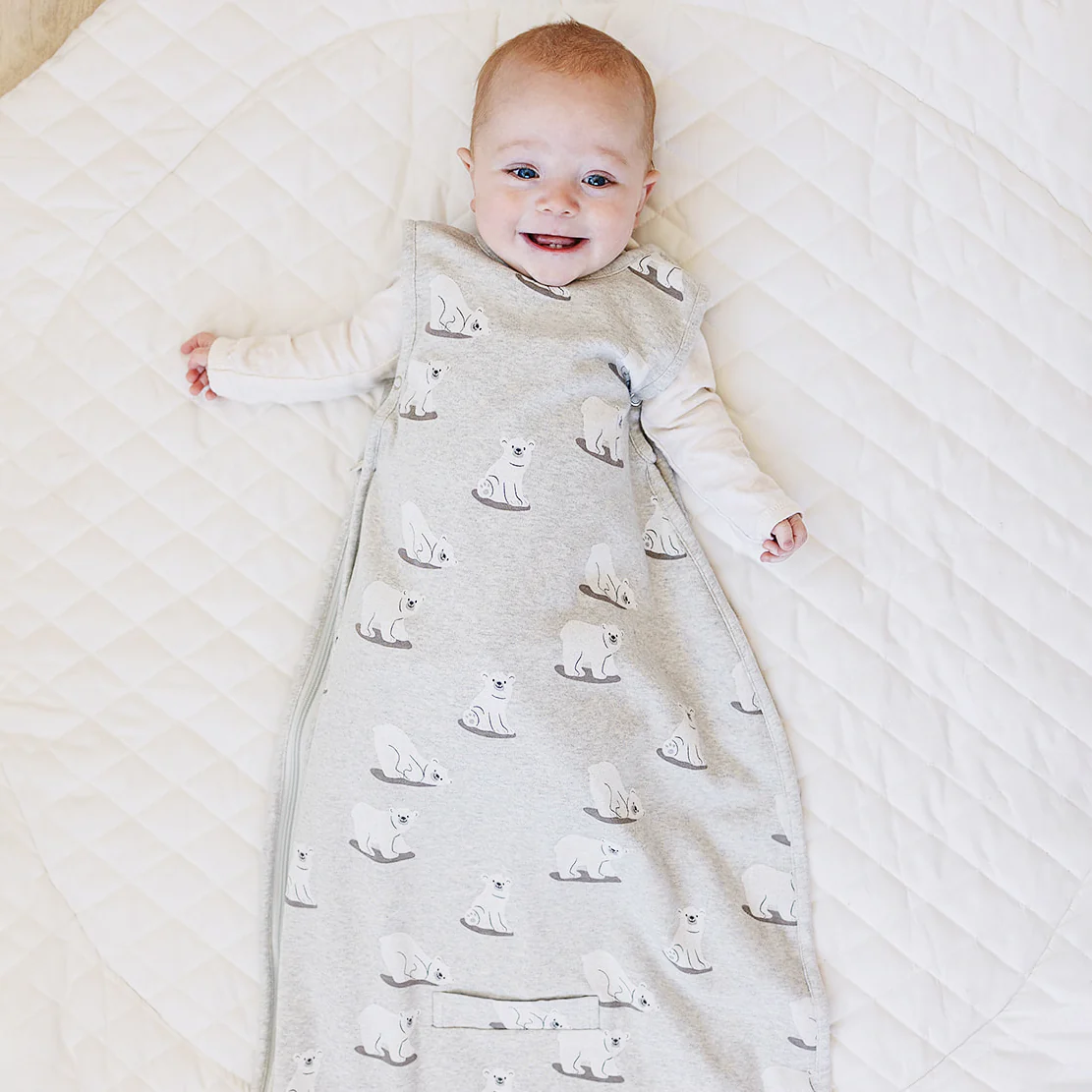 4 Season® Ultimate Baby Sleep Bag, Merino Wool & Organic Cotton, Polar Bear - Image 5