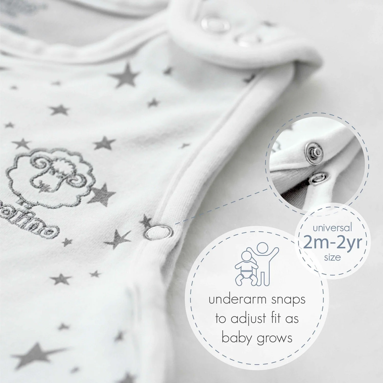 4 Season® Ultimate Baby Sleep Bag, Merino Wool & Organic Cotton, Polar Bear - Image 8
