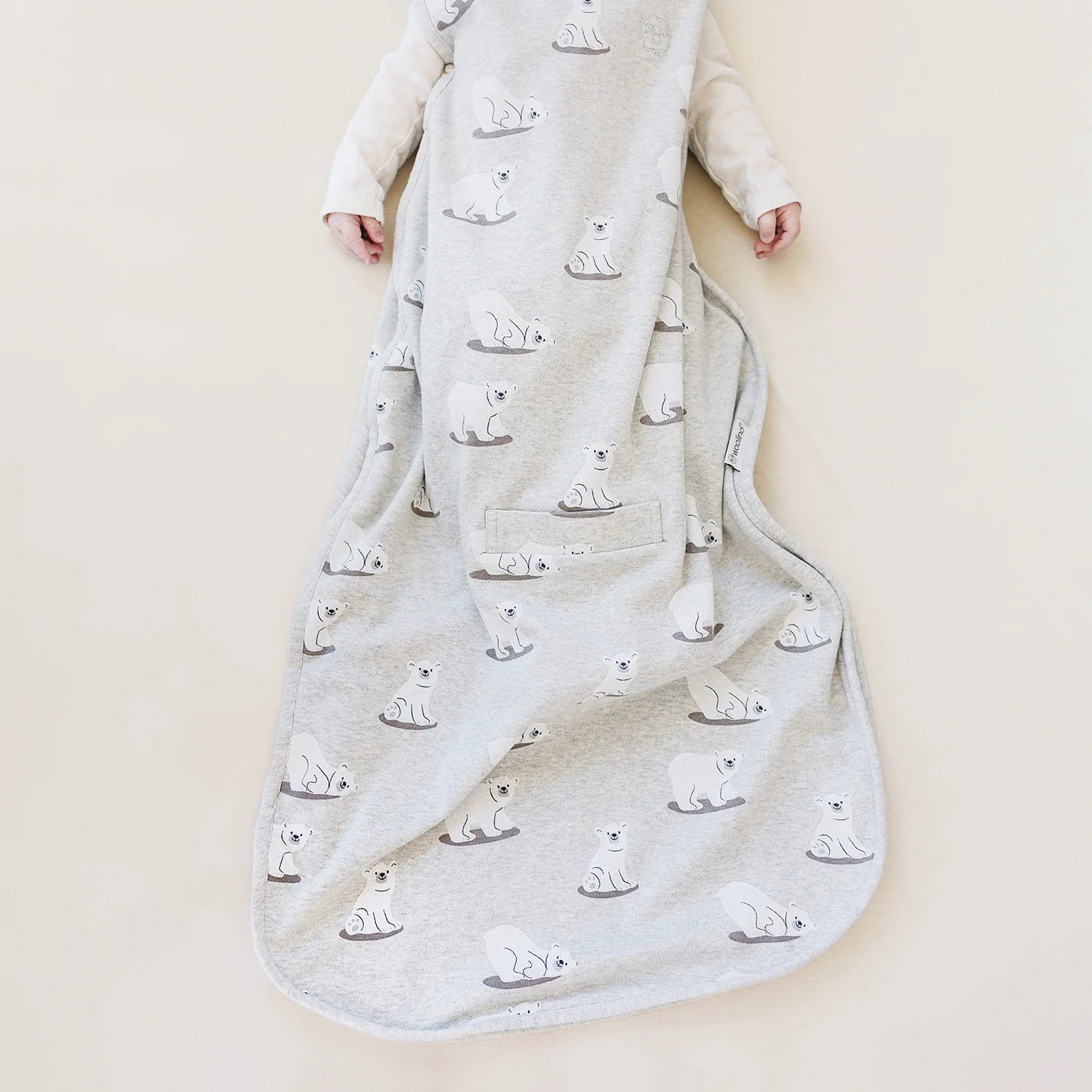 4 Season® Ultimate Baby Sleep Bag, Merino Wool & Organic Cotton, Polar Bear - Image 9