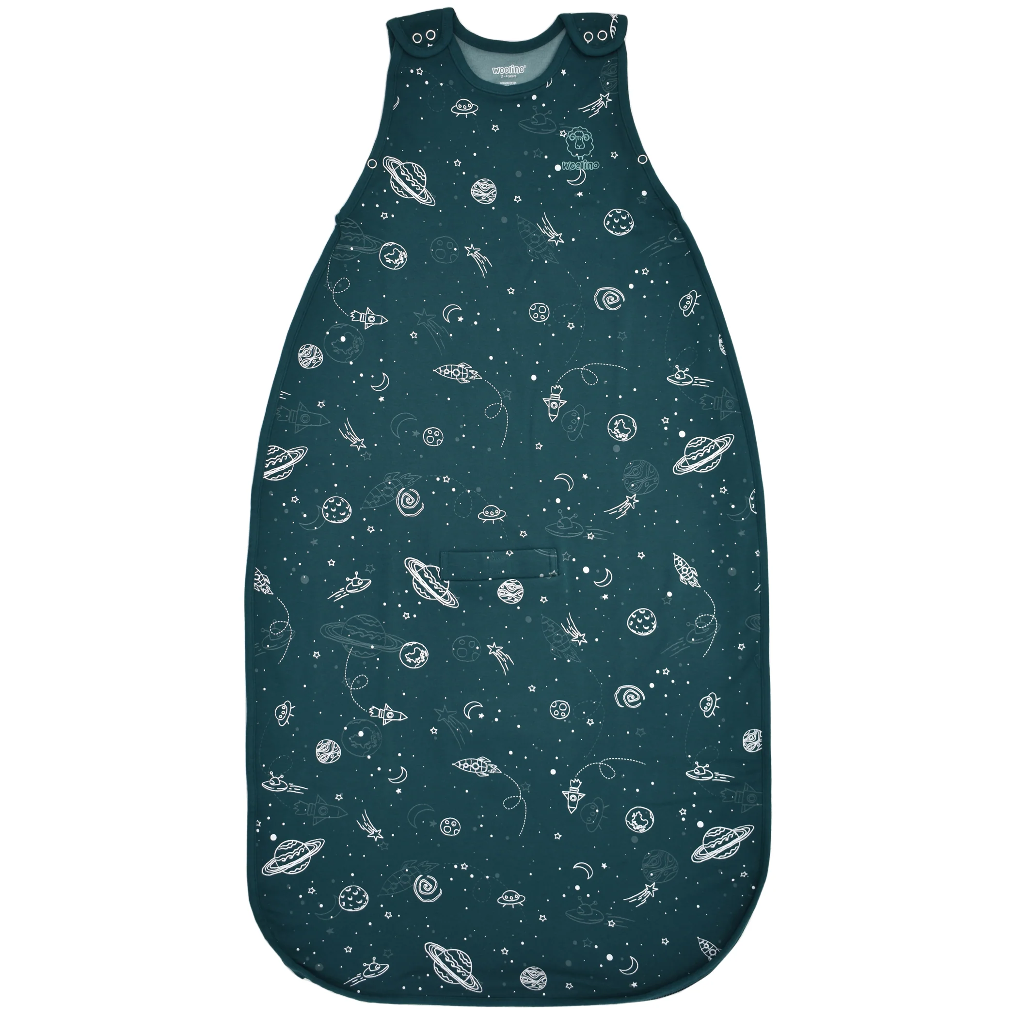 4 Season® Ultimate Baby Sleep Bag, Merino Wool & Organic Cotton, Space - GLOW IN THE DARK