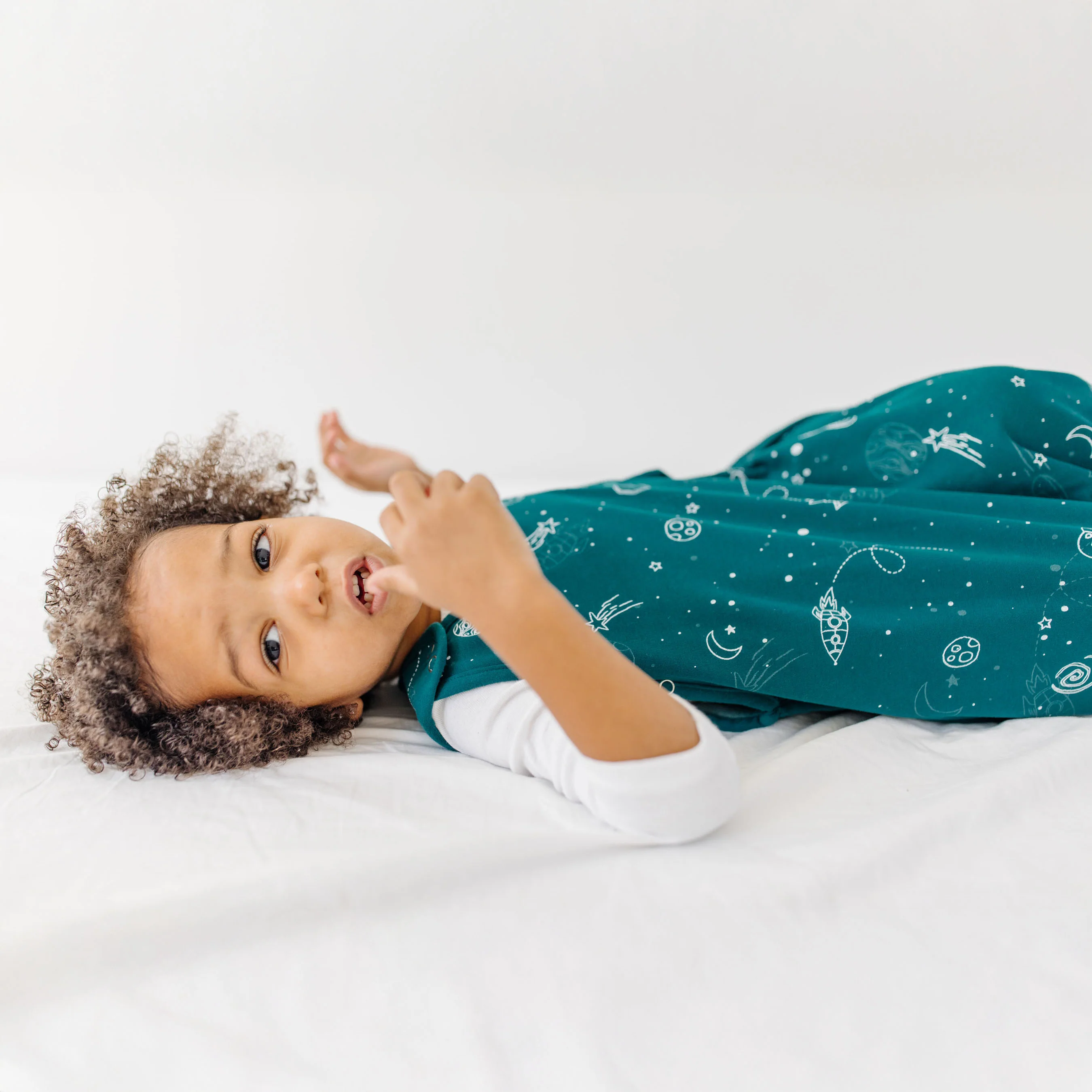 4 Season® Ultimate Baby Sleep Bag, Merino Wool & Organic Cotton, Space - GLOW IN THE DARK - Image 6