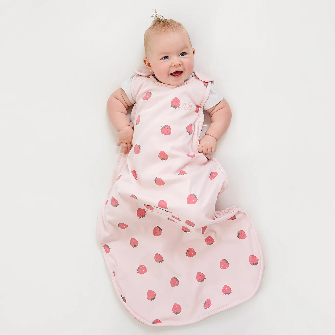4 Season® Ultimate Baby Sleep Bag, Merino Wool & Organic Cotton, Strawberry - Image 2