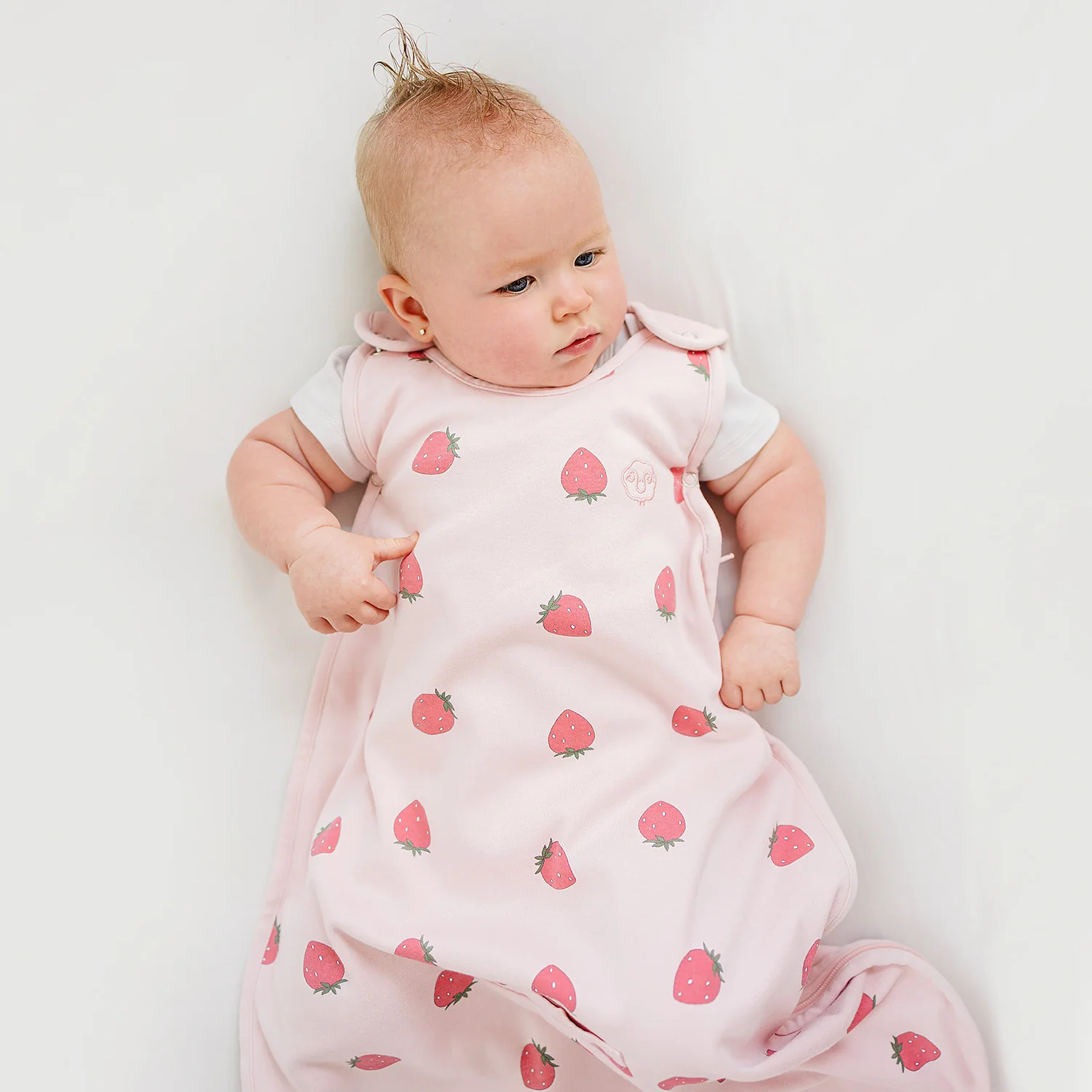 4 Season® Ultimate Baby Sleep Bag, Merino Wool & Organic Cotton, Strawberry - Image 4
