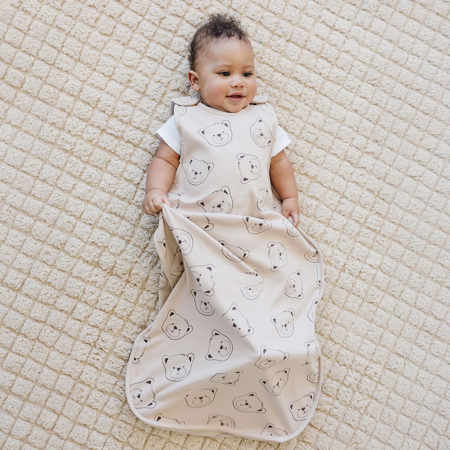 4 Season® Ultimate Baby Sleep Bag, Merino Wool & Organic Cotton, Teddy Bear - Image 4
