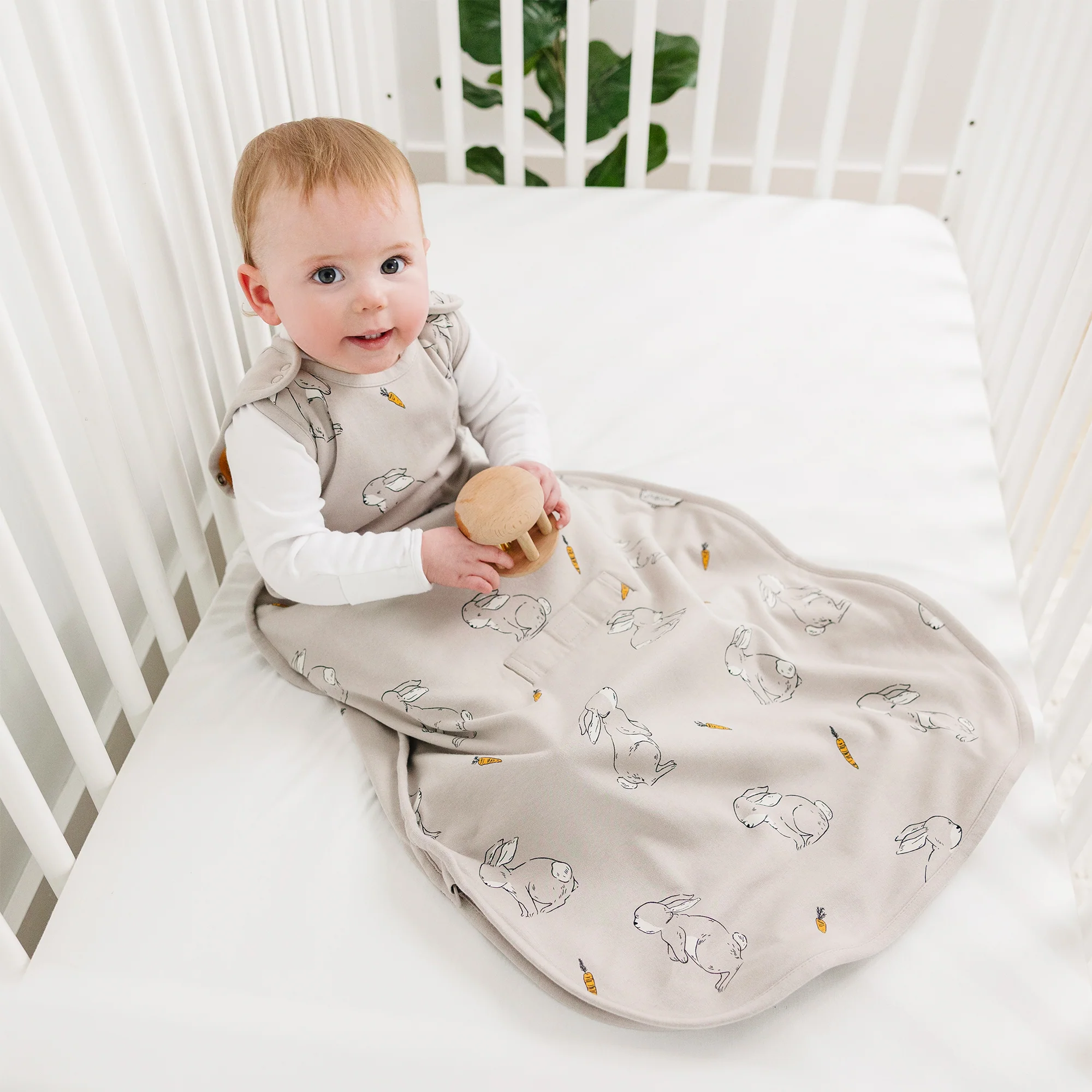 4 Season® Ultimate Baby Sleep Bag, Merino Wool & Organic Cotton, Bunny - Image 4