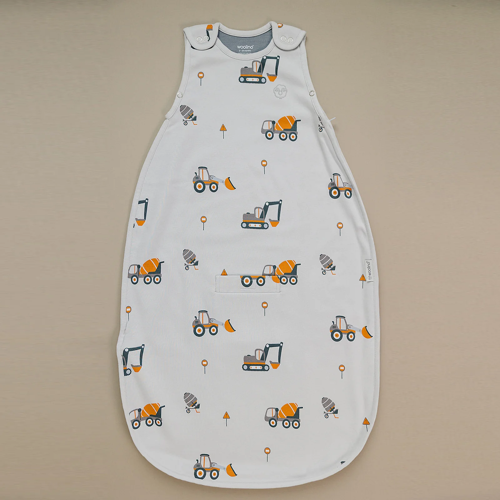 4 Season® Ultimate Baby Sleep Bag, Merino Wool & Organic Cotton, Heavy Machinery - Image 10