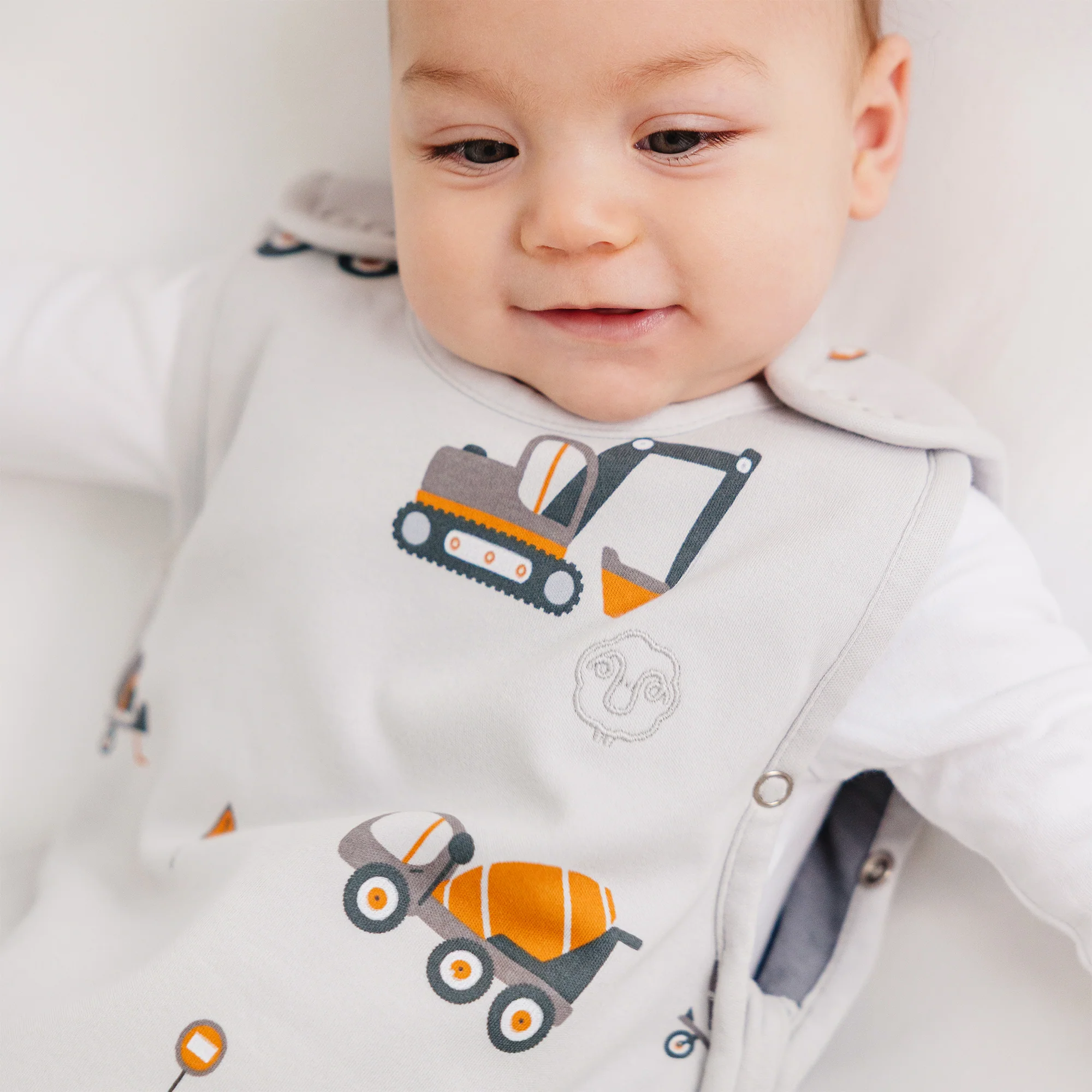 4 Season® Ultimate Baby Sleep Bag, Merino Wool & Organic Cotton, Heavy Machinery - Image 3