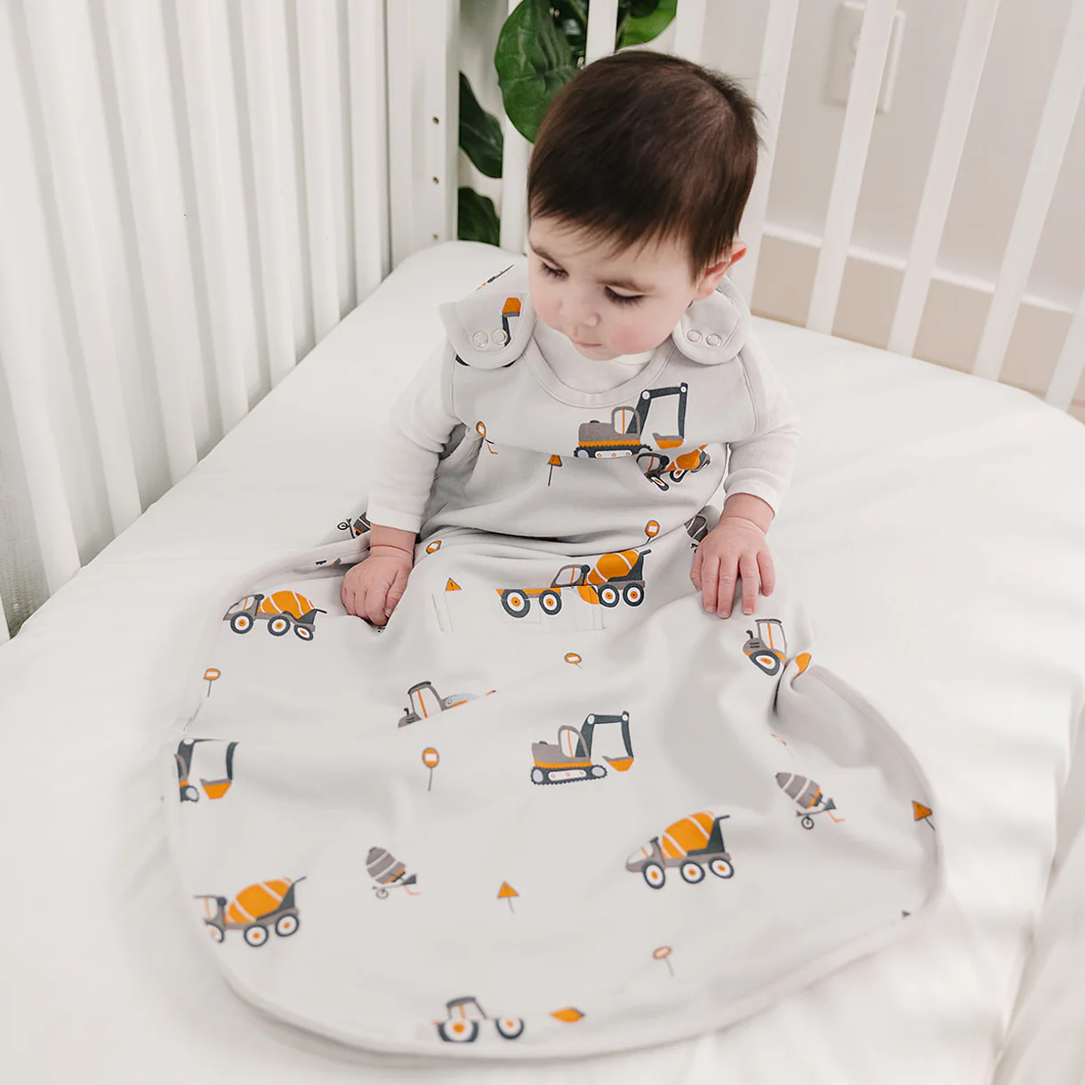 4 Season® Ultimate Baby Sleep Bag, Merino Wool & Organic Cotton, Heavy Machinery - Image 6