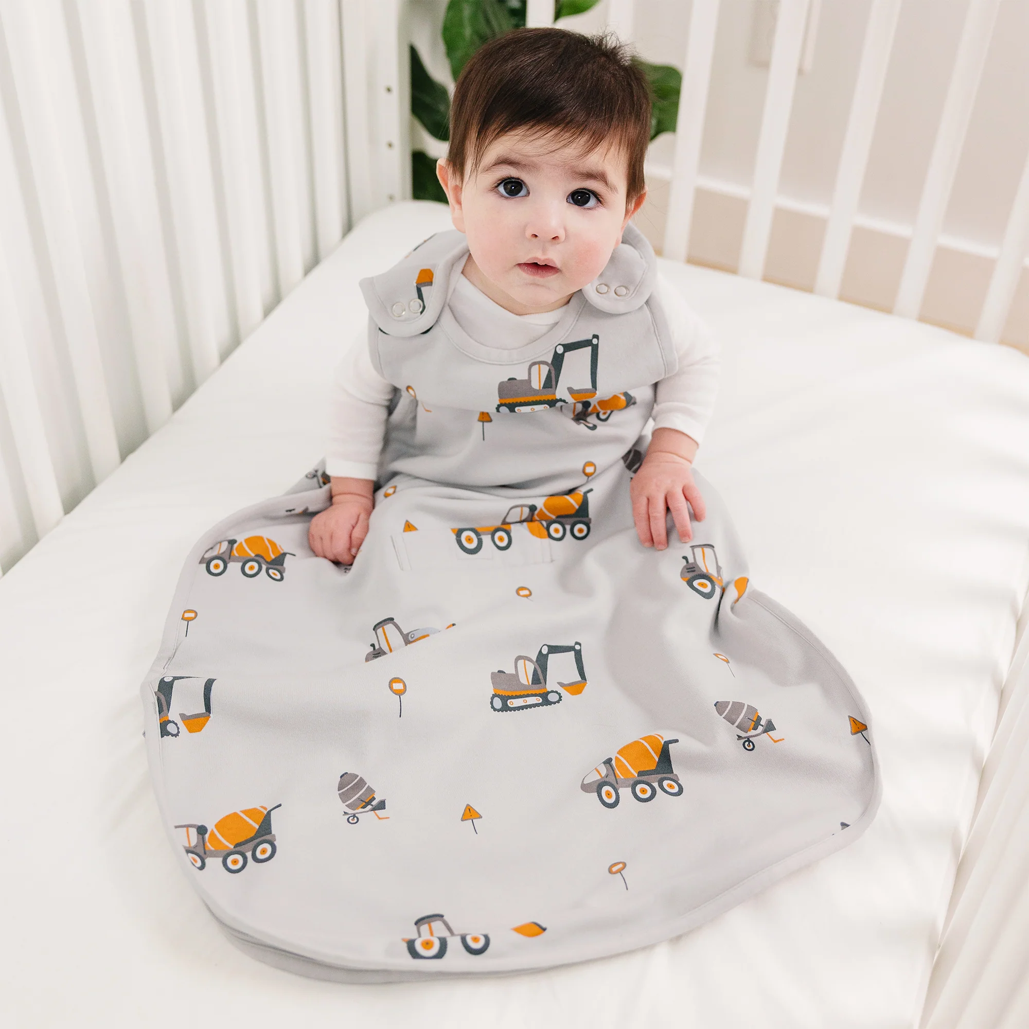 4 Season® Ultimate Baby Sleep Bag, Merino Wool & Organic Cotton, Heavy Machinery - Image 7