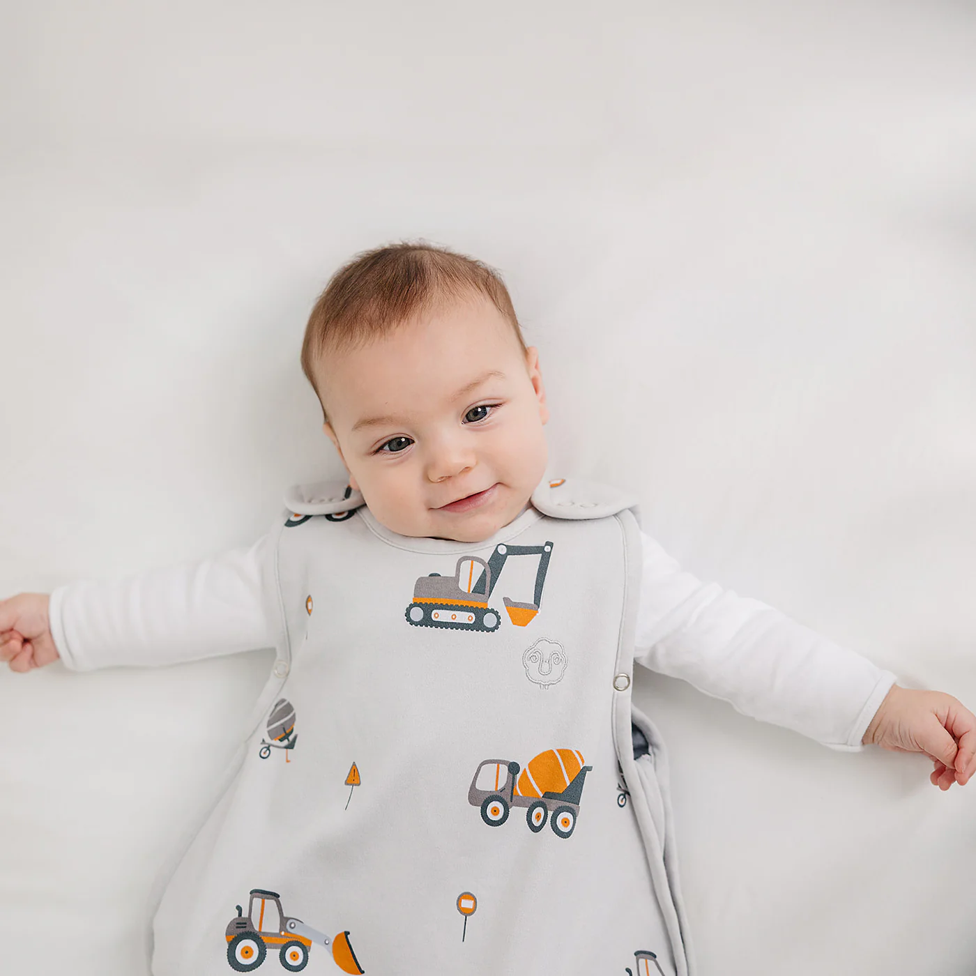 4 Season® Ultimate Baby Sleep Bag, Merino Wool & Organic Cotton, Heavy Machinery - Image 9