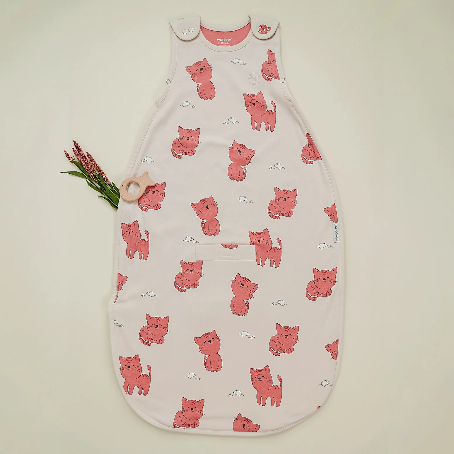 4 Season® Ultimate Baby Sleep Bag, Merino Wool & Organic Cotton, Kitten - Image 7