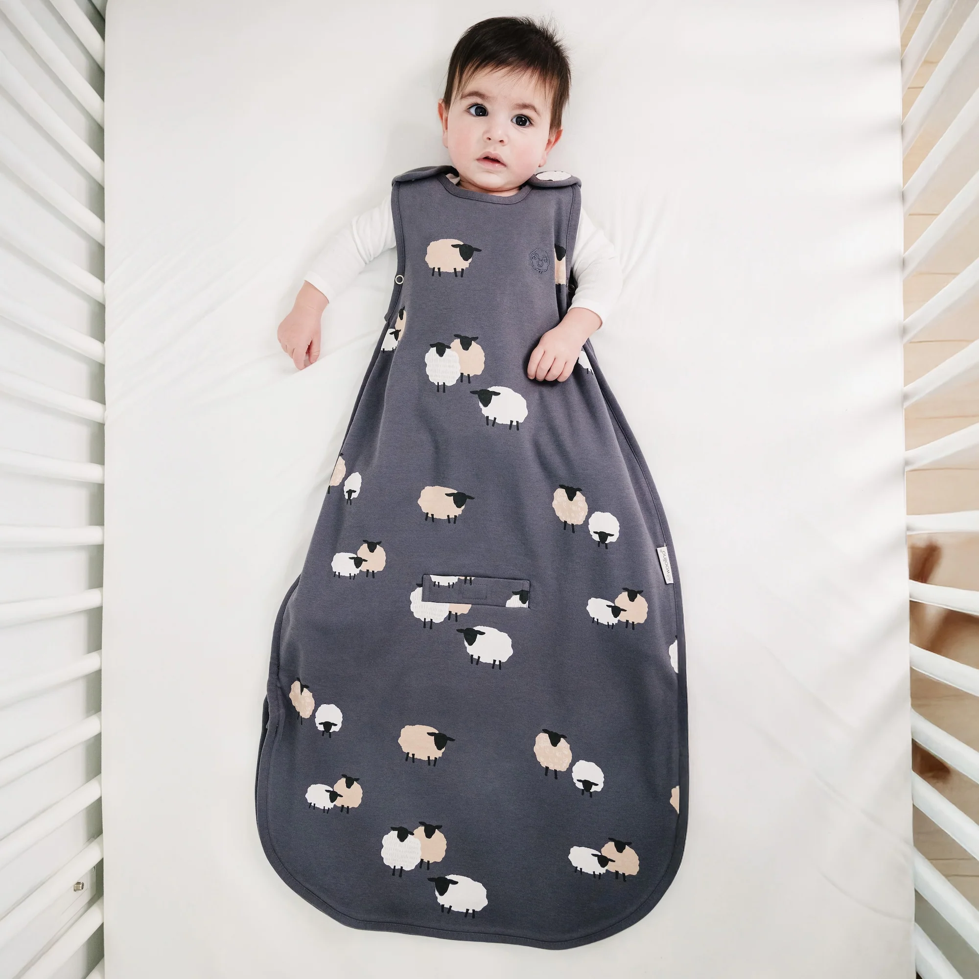 4 Season® Ultimate Baby Sleep Bag, Merino Wool & Organic Cotton, Sheep Slate - Image 2
