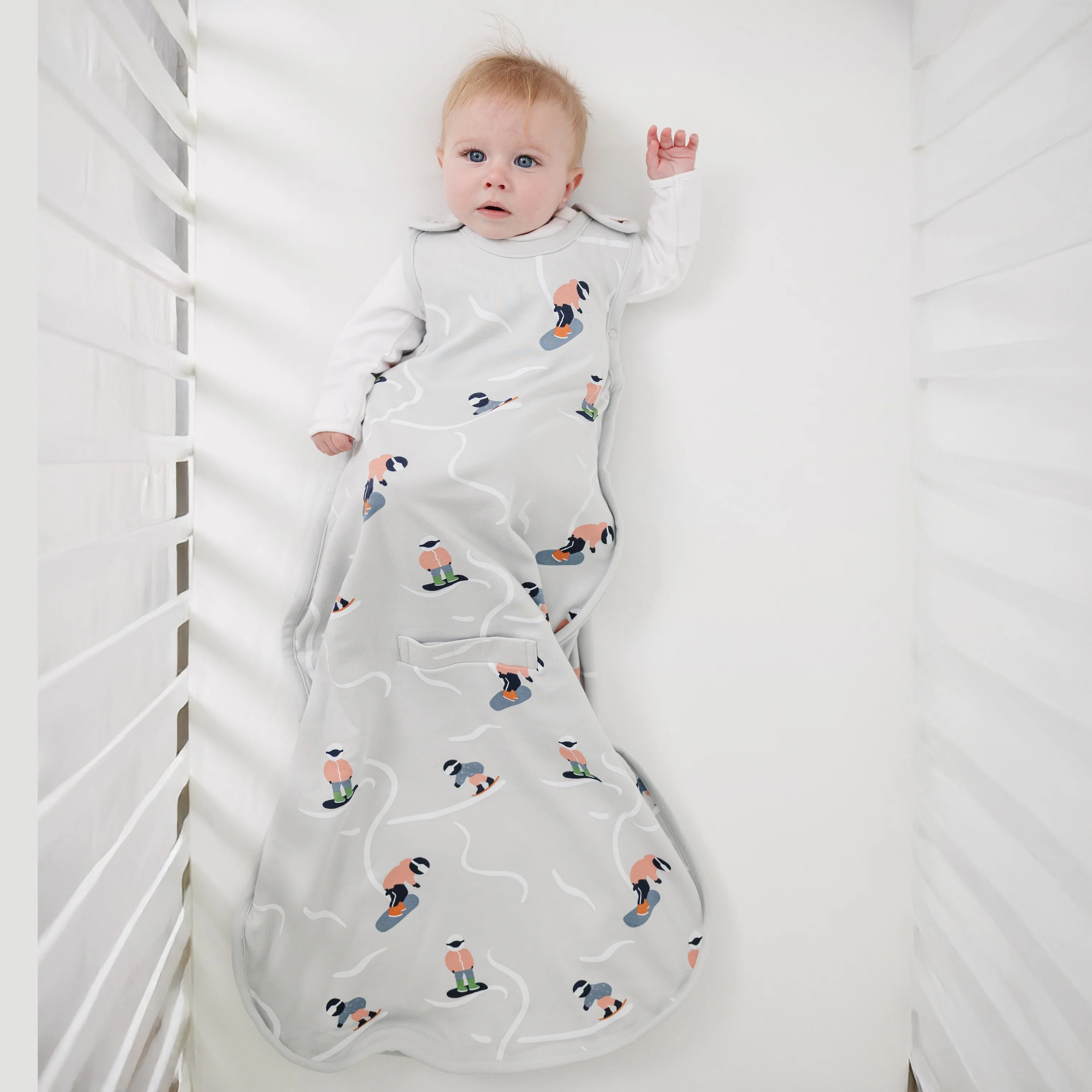 4 Season® Ultimate Baby Sleep Bag, Merino Wool & Organic Cotton, Snowboarder - Image 2