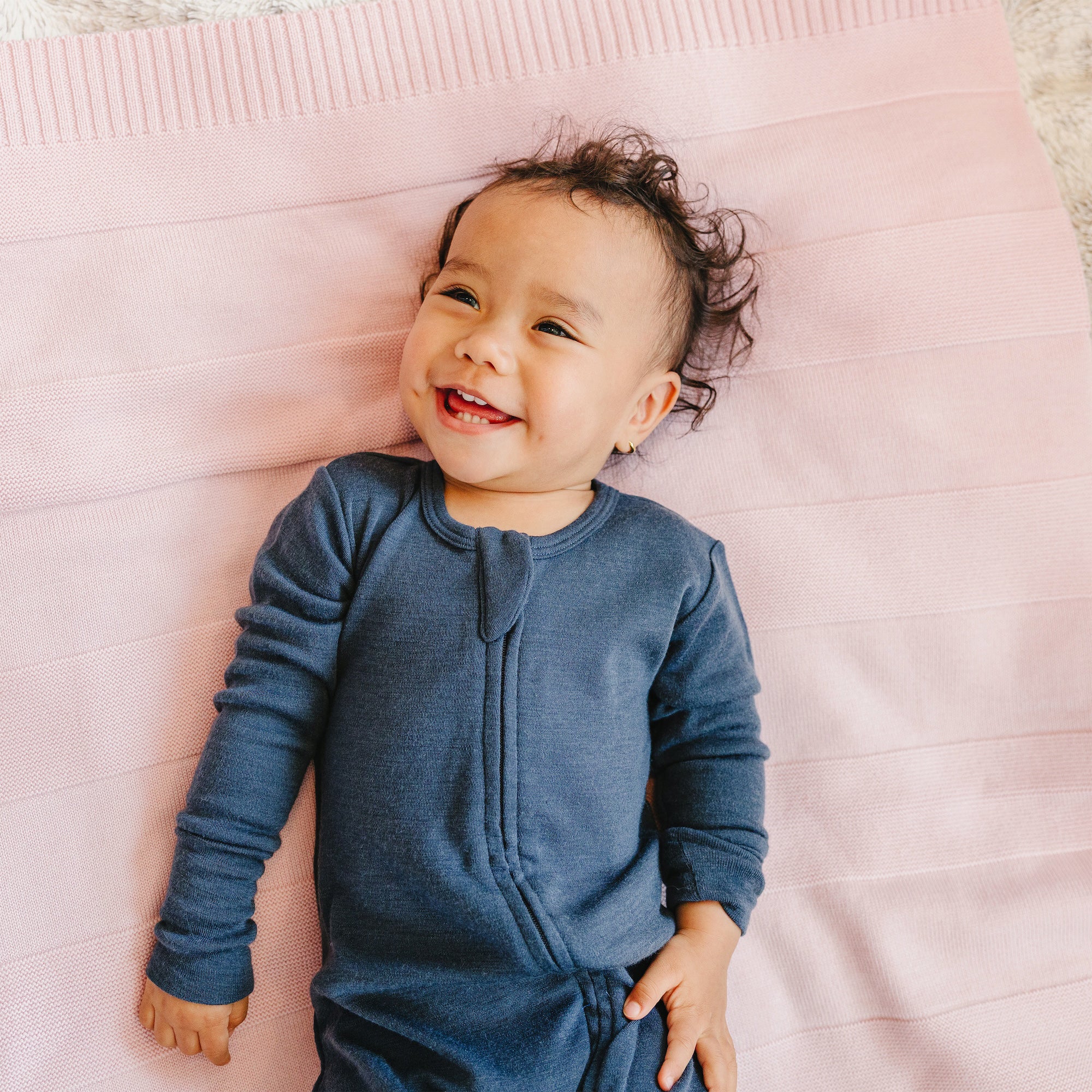 Knitted Baby Blanket, 100% Merino Wool, 31.5" x 40", Crystal Pink - Image 3