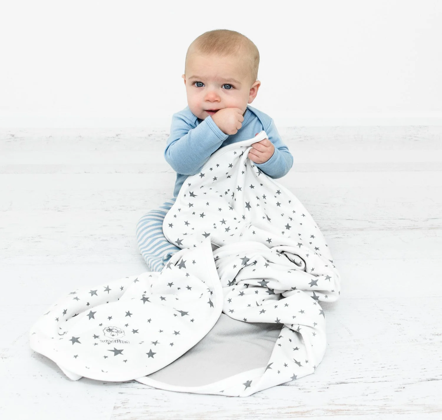 4 Season® Stroller Merino Wool & Organic Cotton Baby Blanket, 40" x 31.5", Star White - Image 6