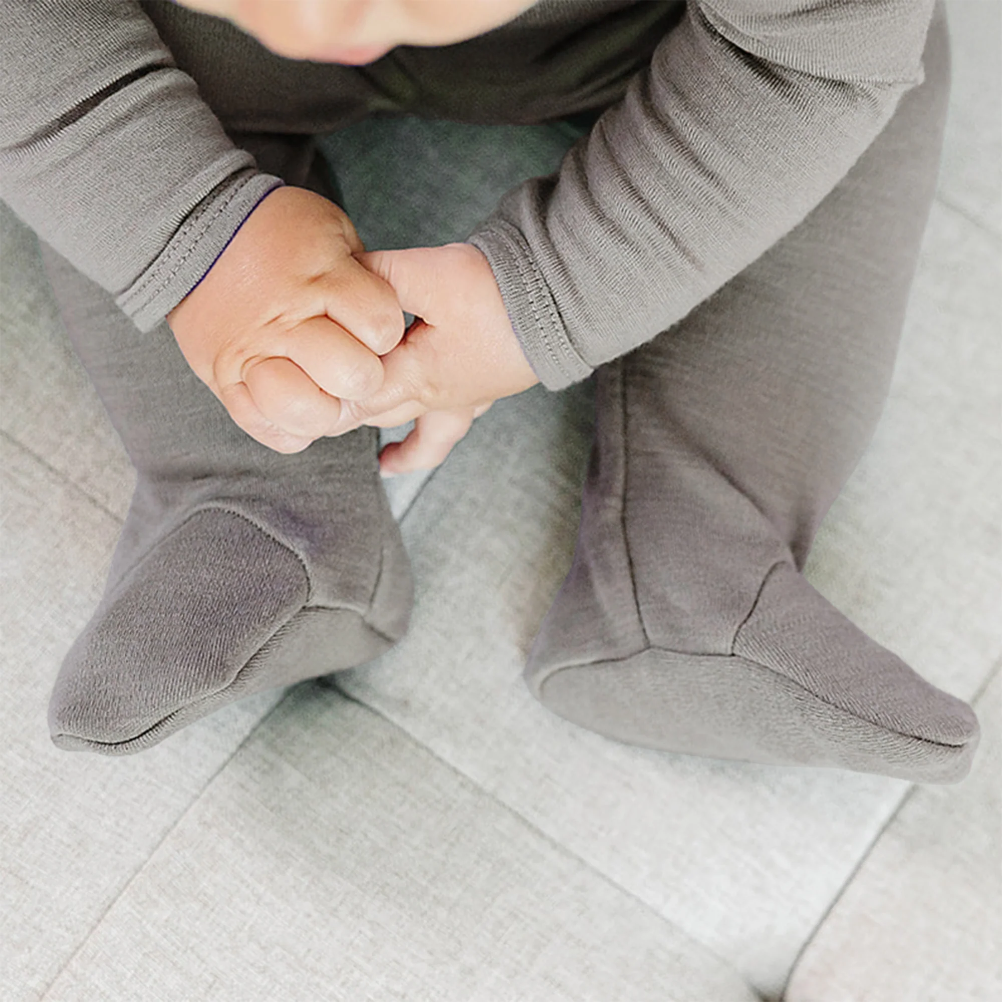 Baby Footed Pants, Merino Wool, Dove - Image 4