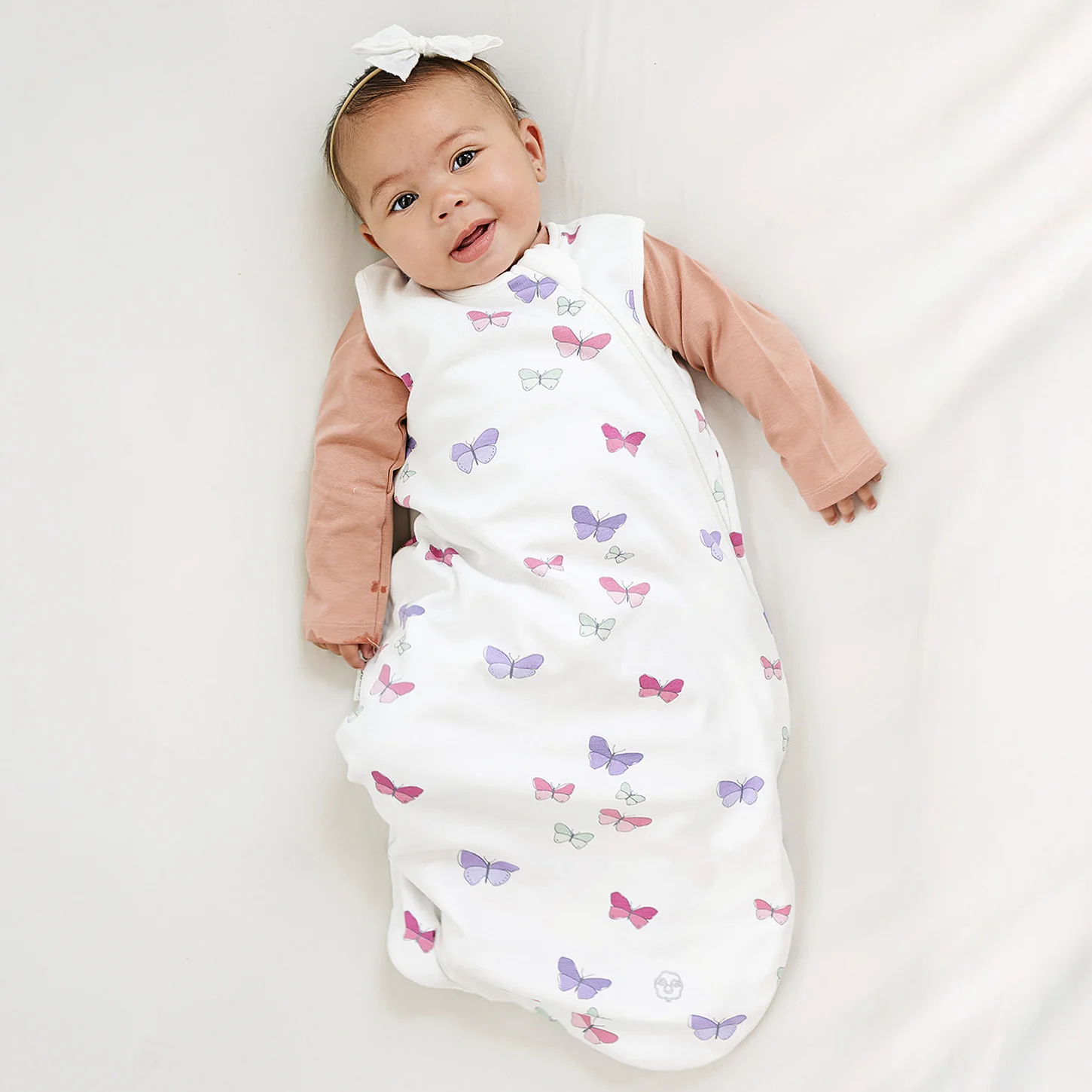 4 Season® Classic Baby Sleeping Bag, Merino Wool & Organic Cotton, Butterfly - Image 3