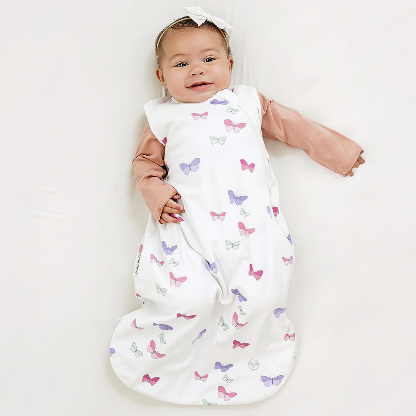 4 Season® Classic Baby Sleeping Bag, Merino Wool & Organic Cotton, Butterfly - Image 6